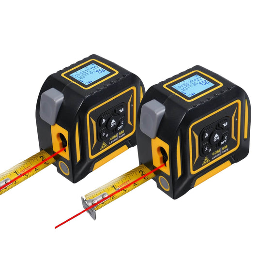 Tooleroo Digital Laser Tape Measure+ 5m Steel Tape – 3-in-1 Cross Marking-0