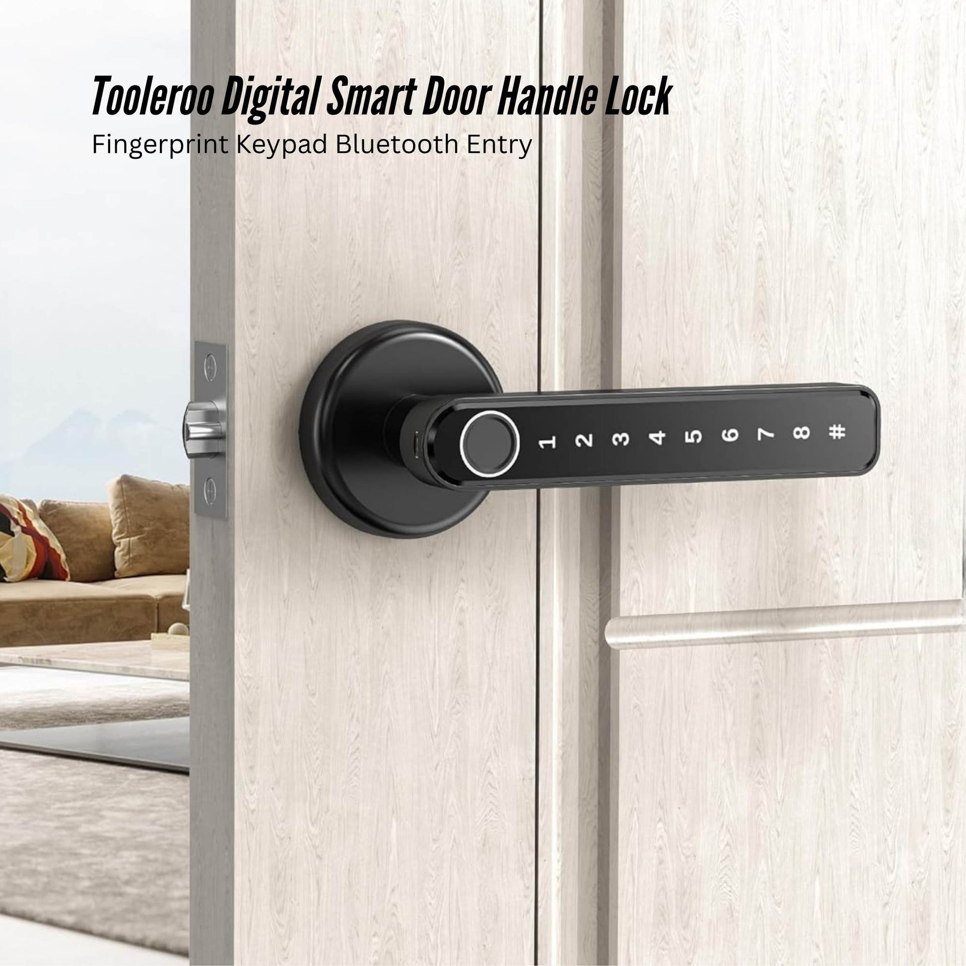 Tooleroo Digital Smart Door Lock Handle - 5in1 Keypad Home Entry Security System-1