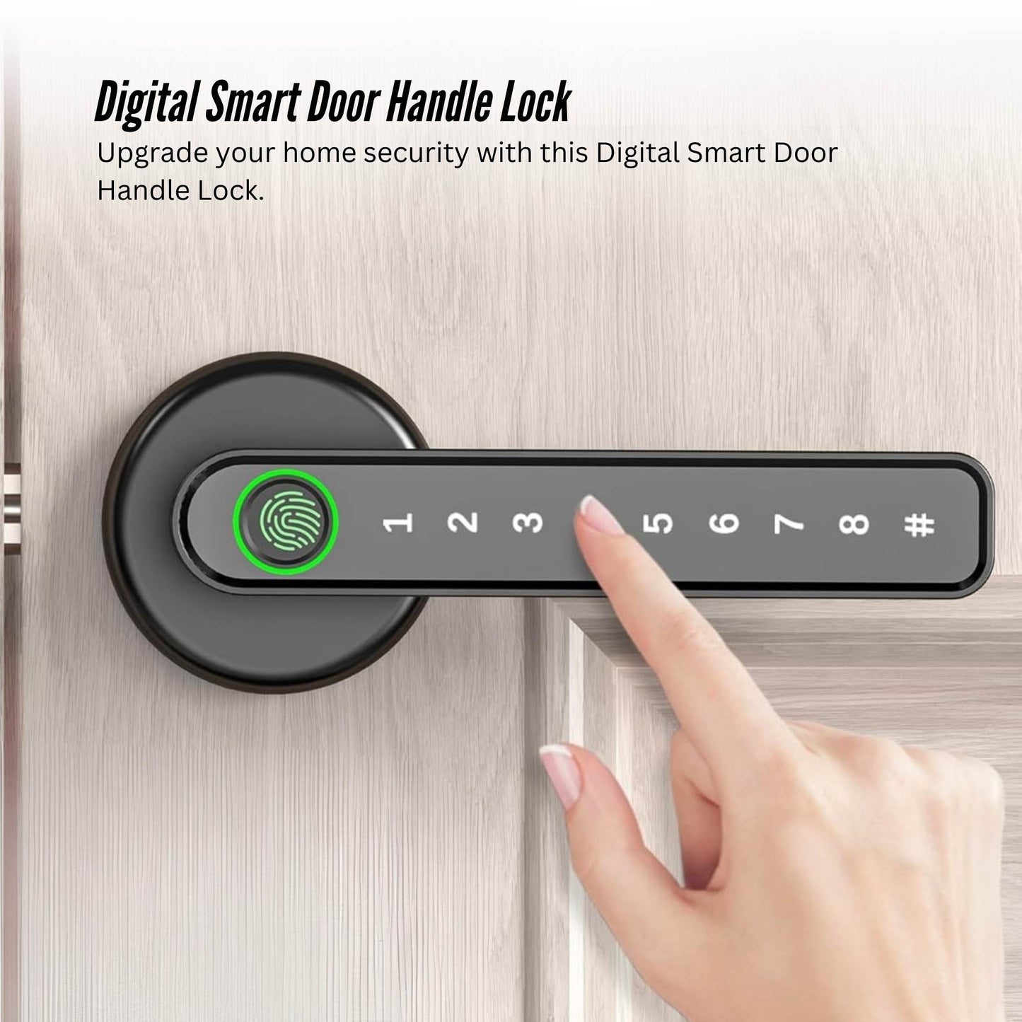 Tooleroo Digital Smart Door Lock Handle - 5in1 Keypad Home Entry Security System-2