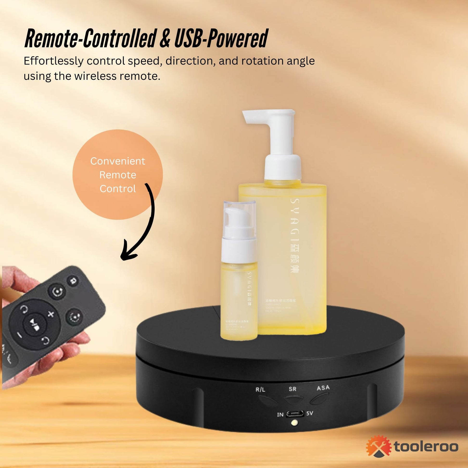 Tooleroo Electric 360 Rotating Product Display Stand Black for Merchandise Video-3