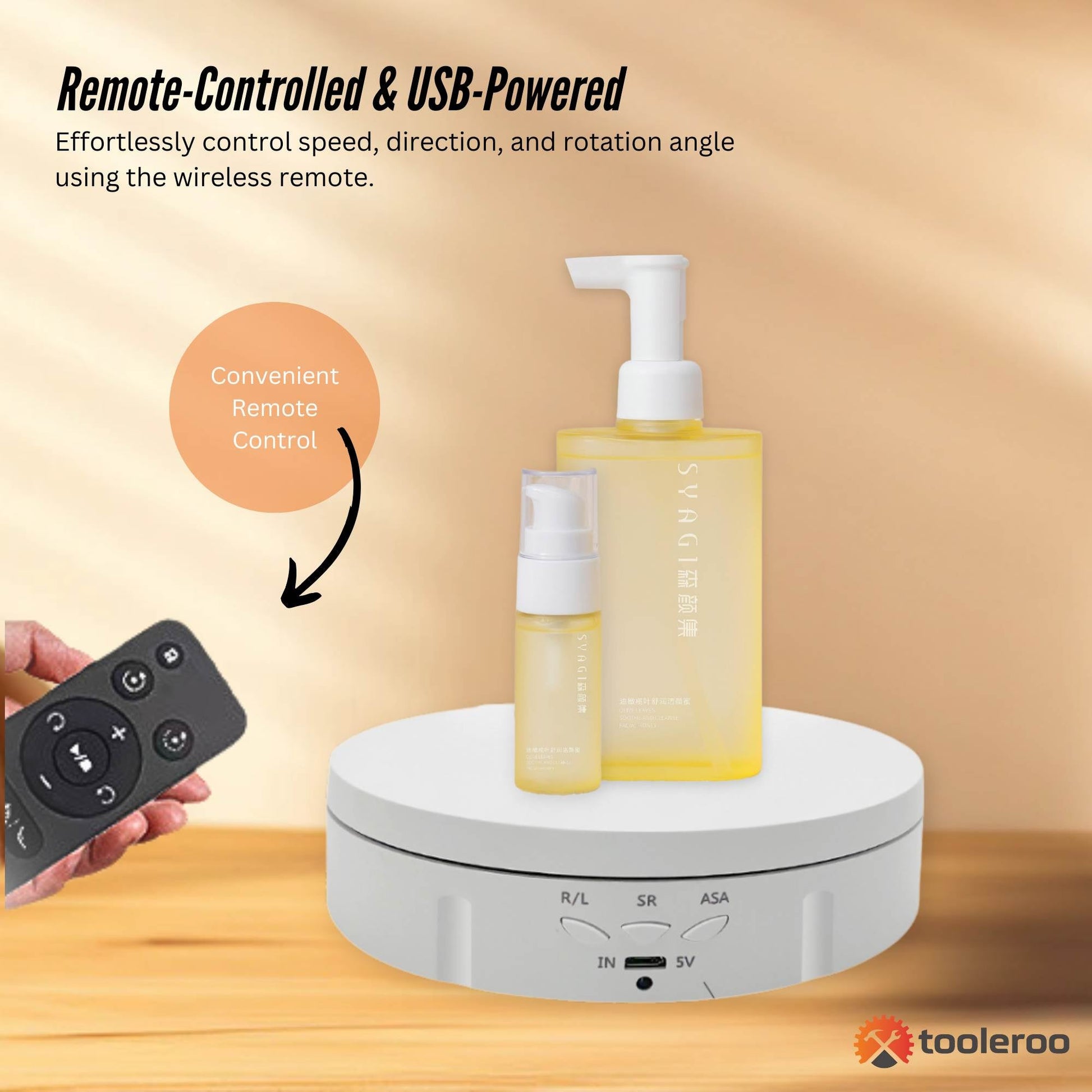 Tooleroo Electric 360 Rotating Product Display Stand White for Merchandise Video-3