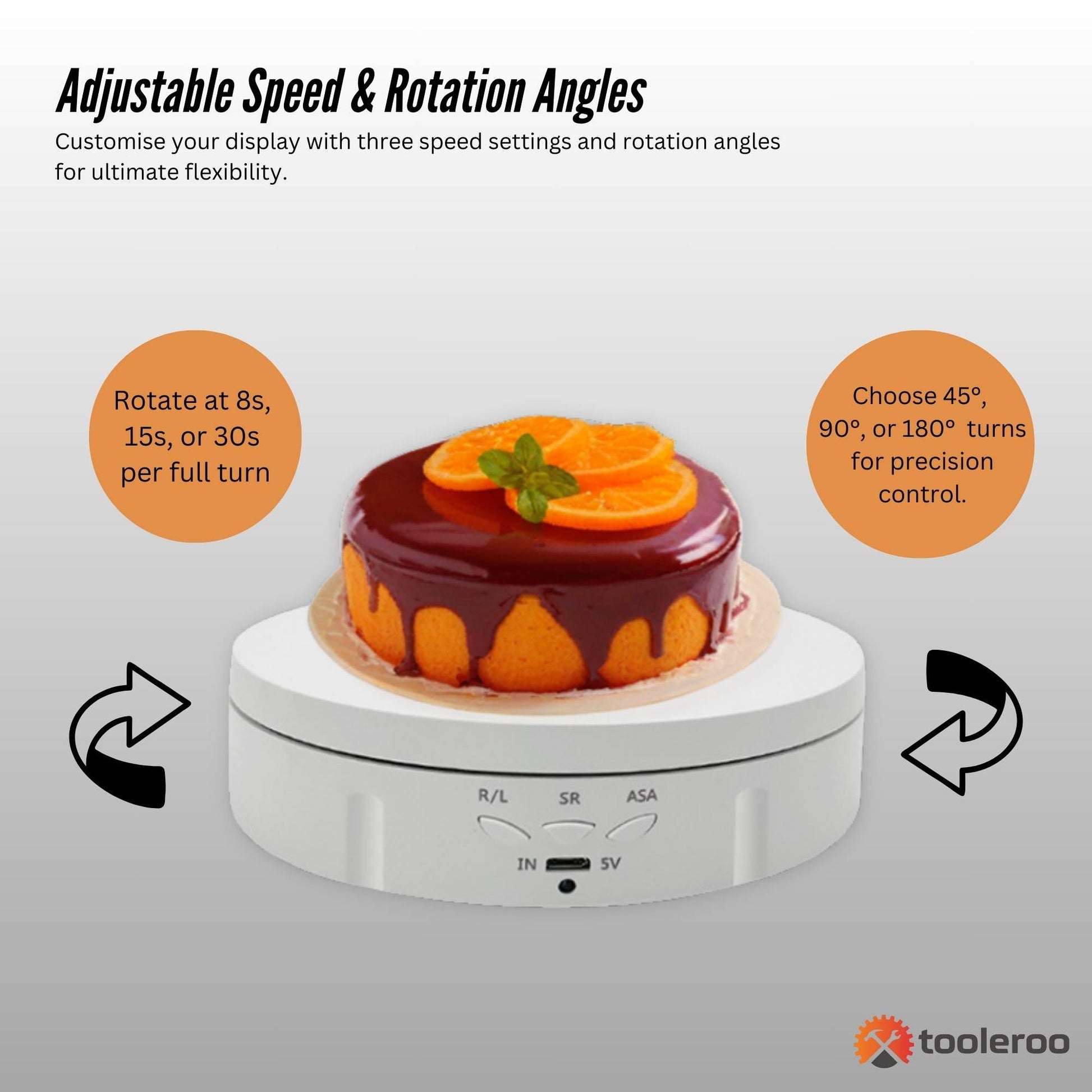 Tooleroo Electric 360 Rotating Product Display Stand White for Merchandise Video-4