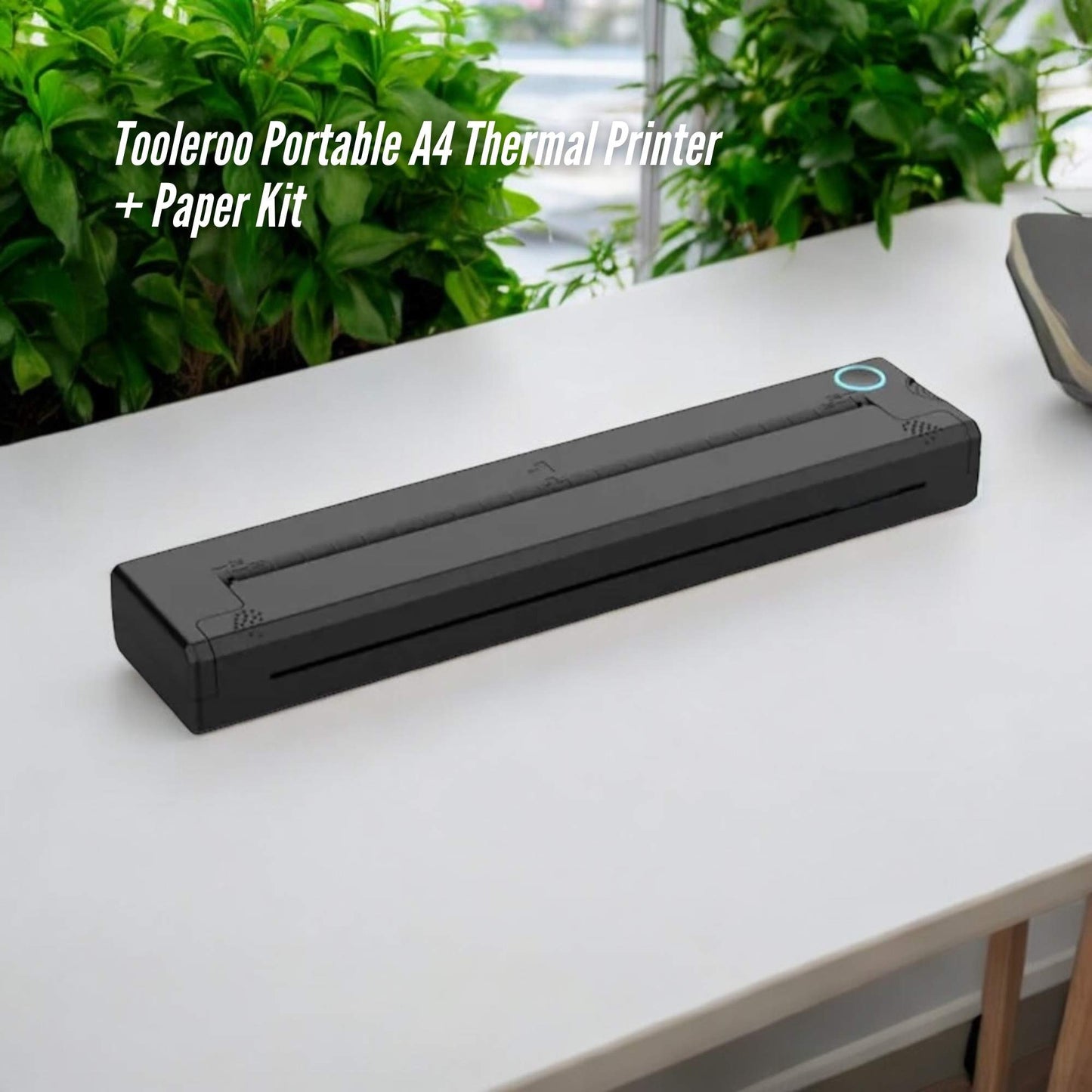 Tooleroo Portable A4 Thermal Printer Black + Paper Kit - Wireless and Inkless-1