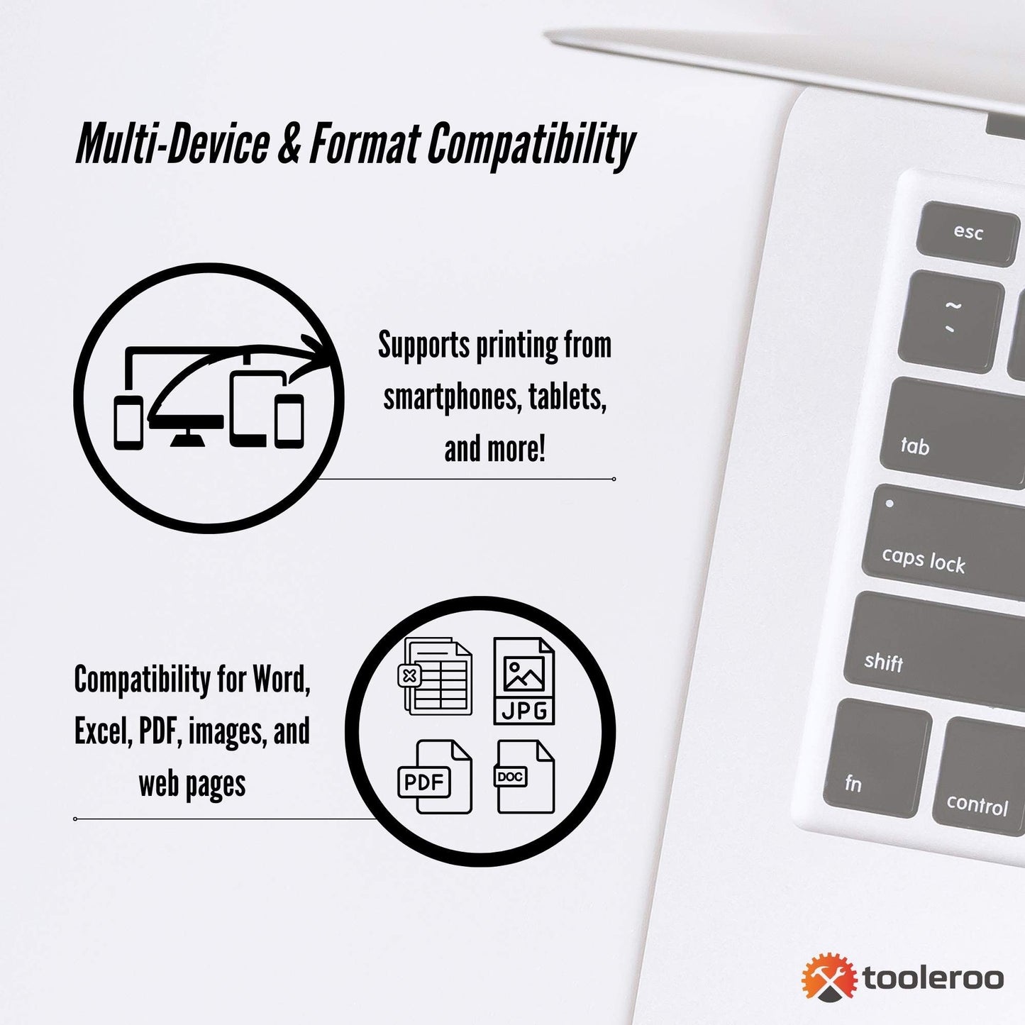 Tooleroo Portable A4 Thermal Printer Black + Paper Kit - Wireless and Inkless-3
