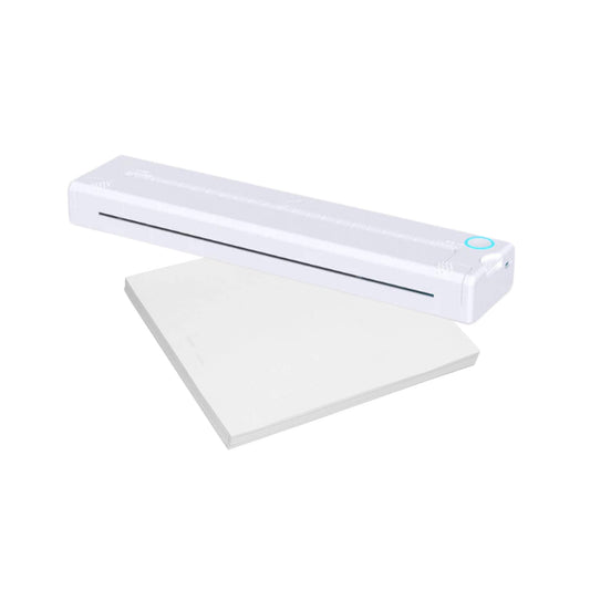Tooleroo Portable A4 Thermal Printer White + Paper Kit - Wireless and Inkless-0