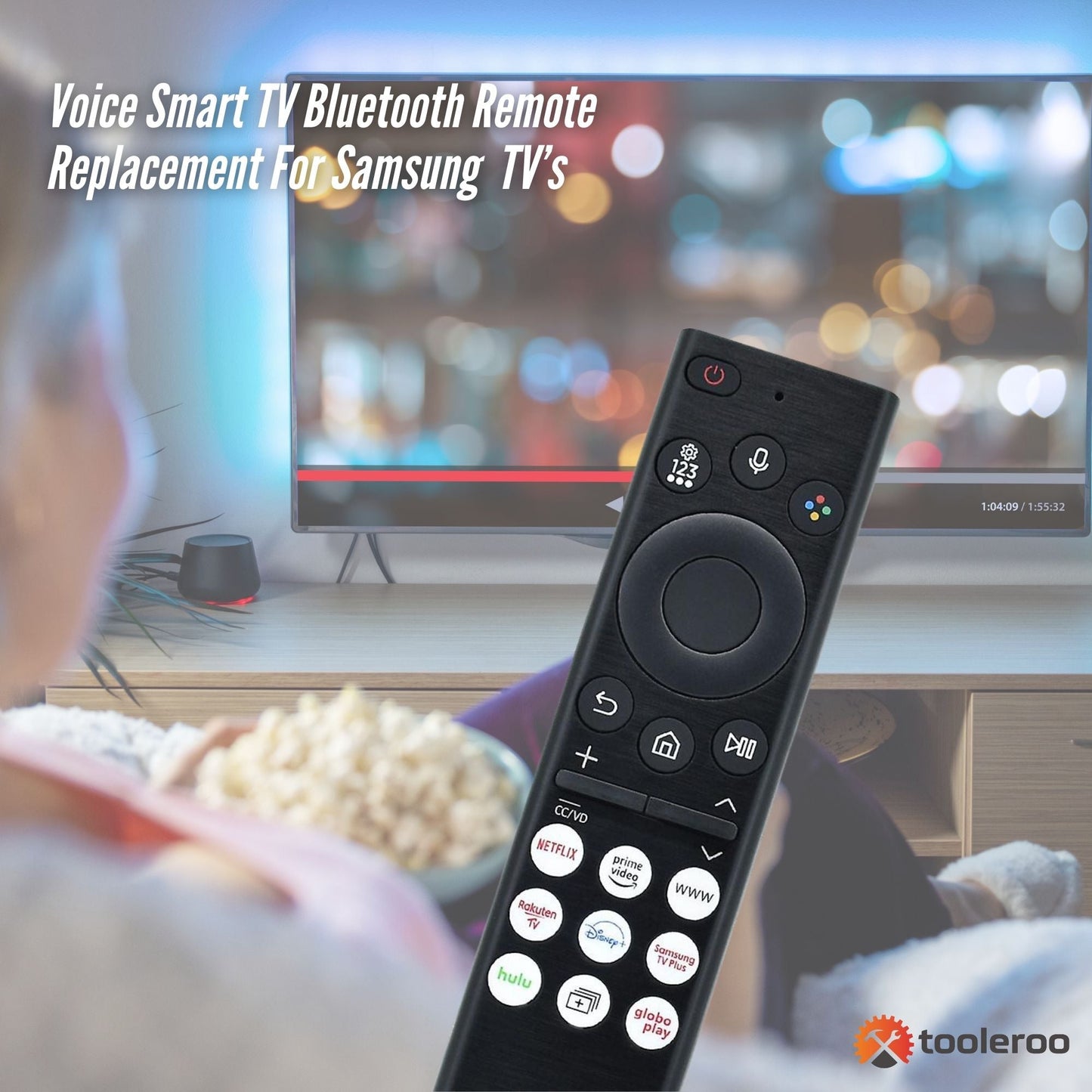 Tooleroo Smart TV Remote Control Replacement For Samsung Voice URC01910F-1