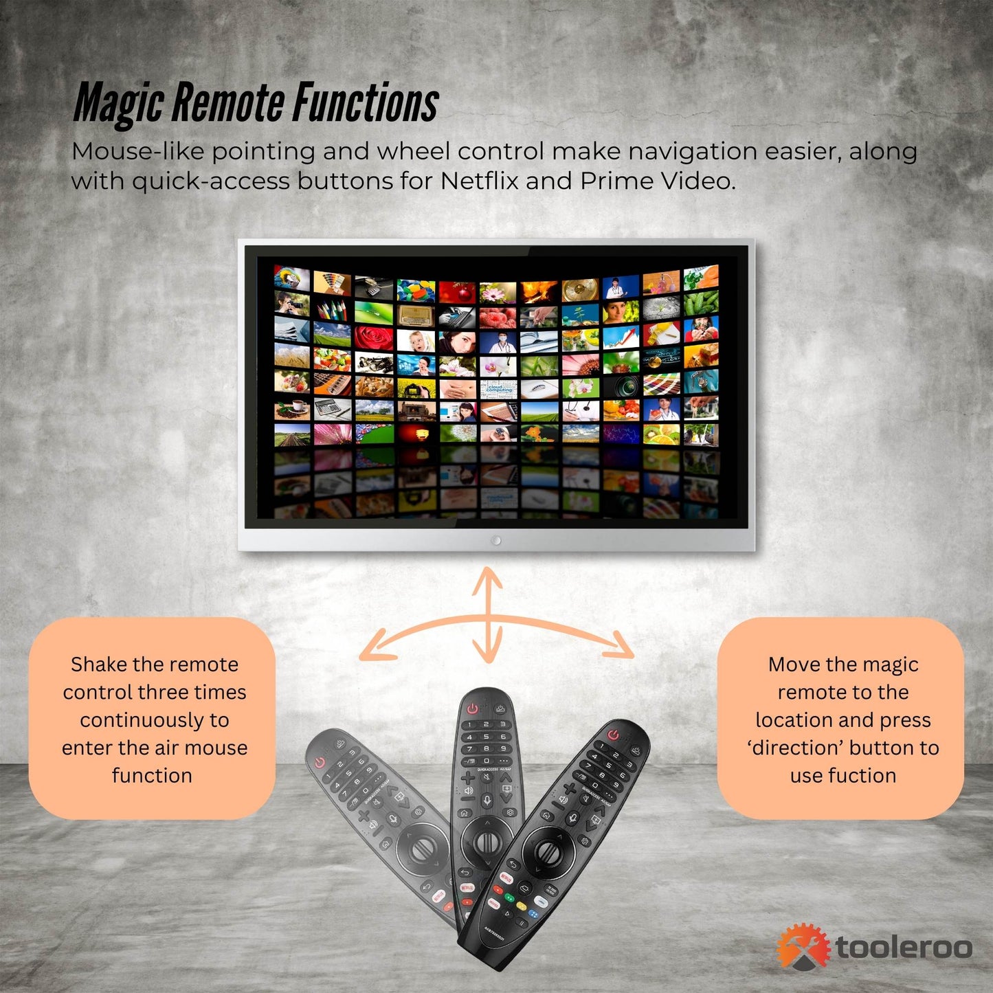 Tooleroo Smart TV Remote Control Replacement for LG Voice Magic 20GA 19BA 18BA-3