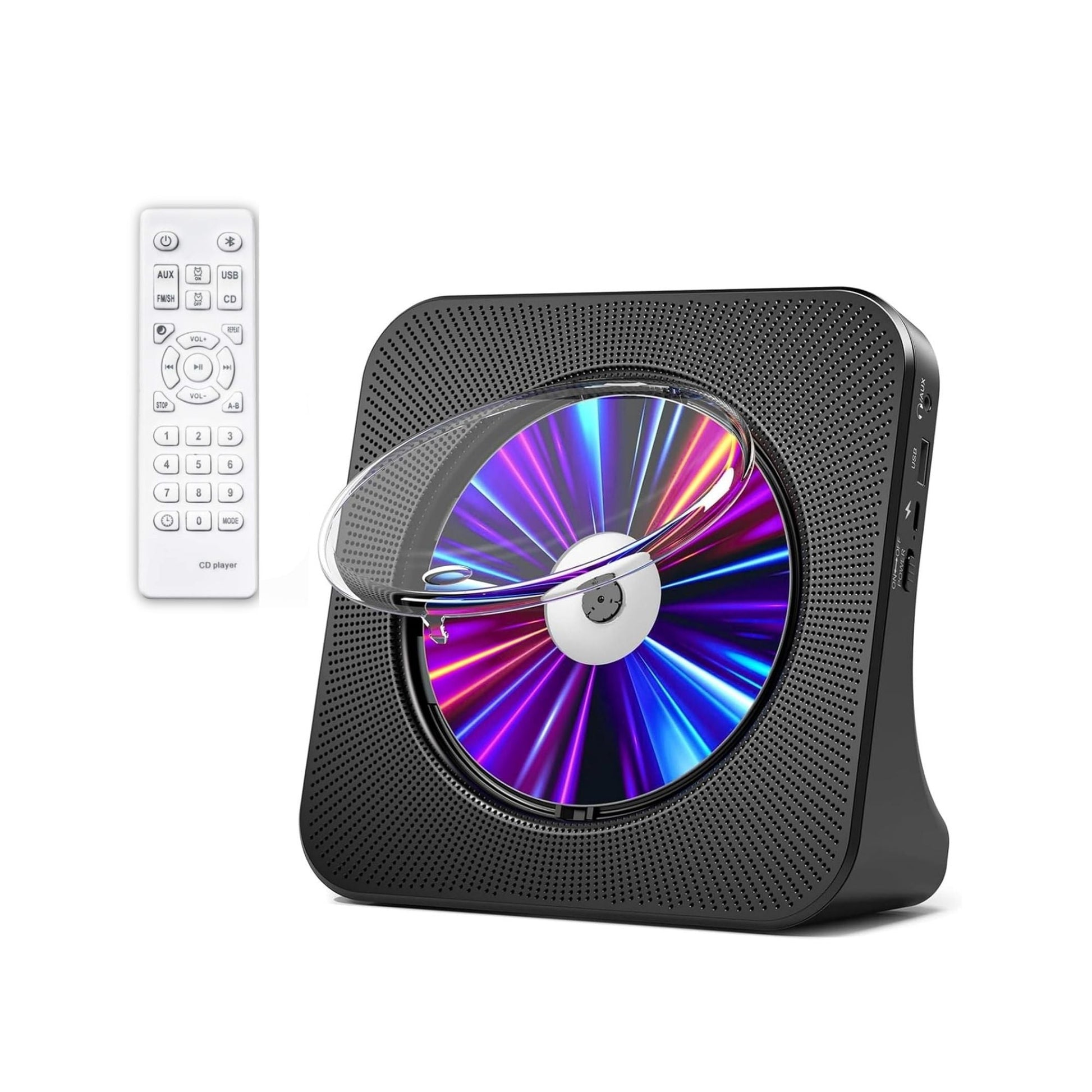 Tooleroo USB Rechargeable Desktop CD Player Speaker – Bluetooth Portable Black-0