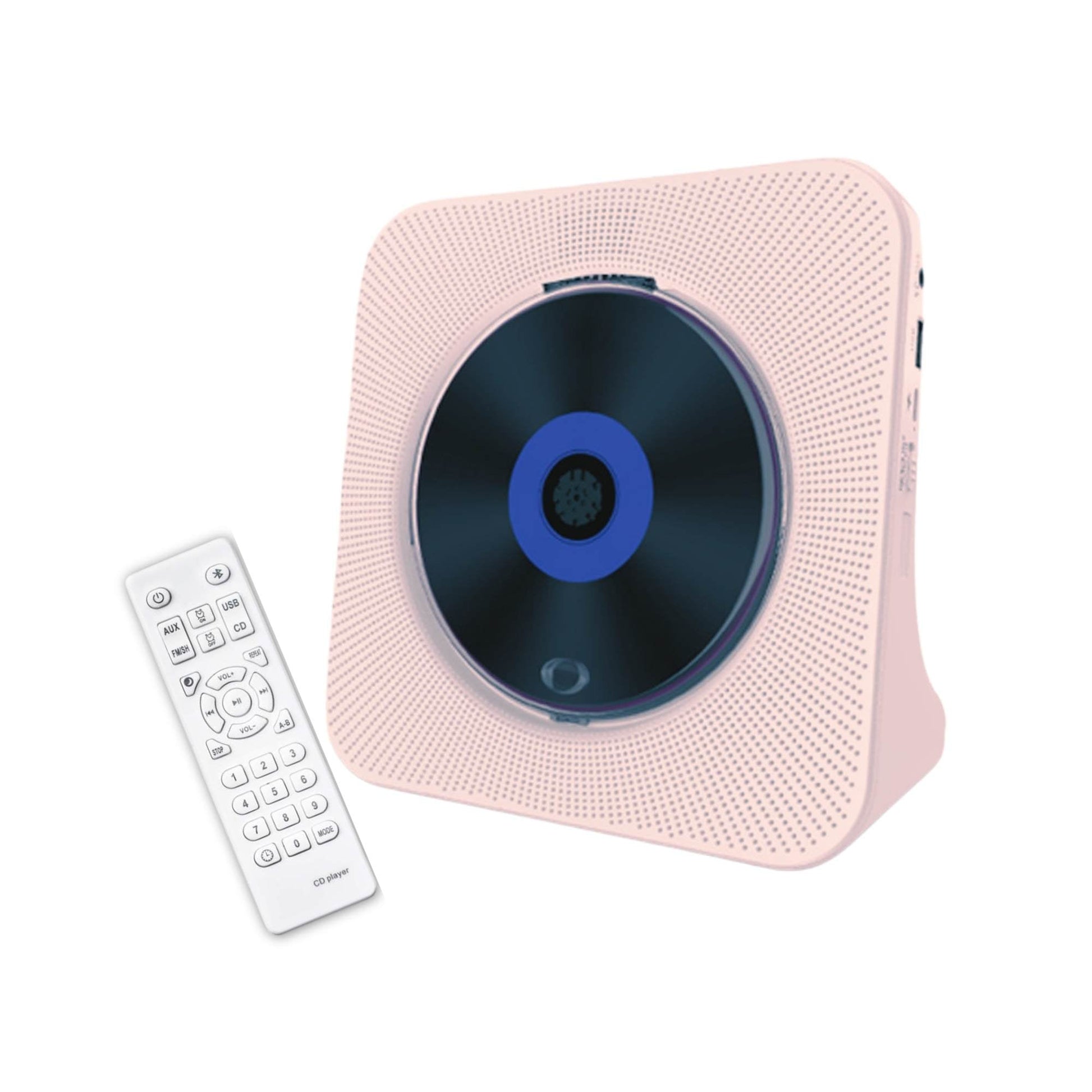 Tooleroo USB Rechargeable Desktop CD Player Speaker – Bluetooth Portable Pink-0