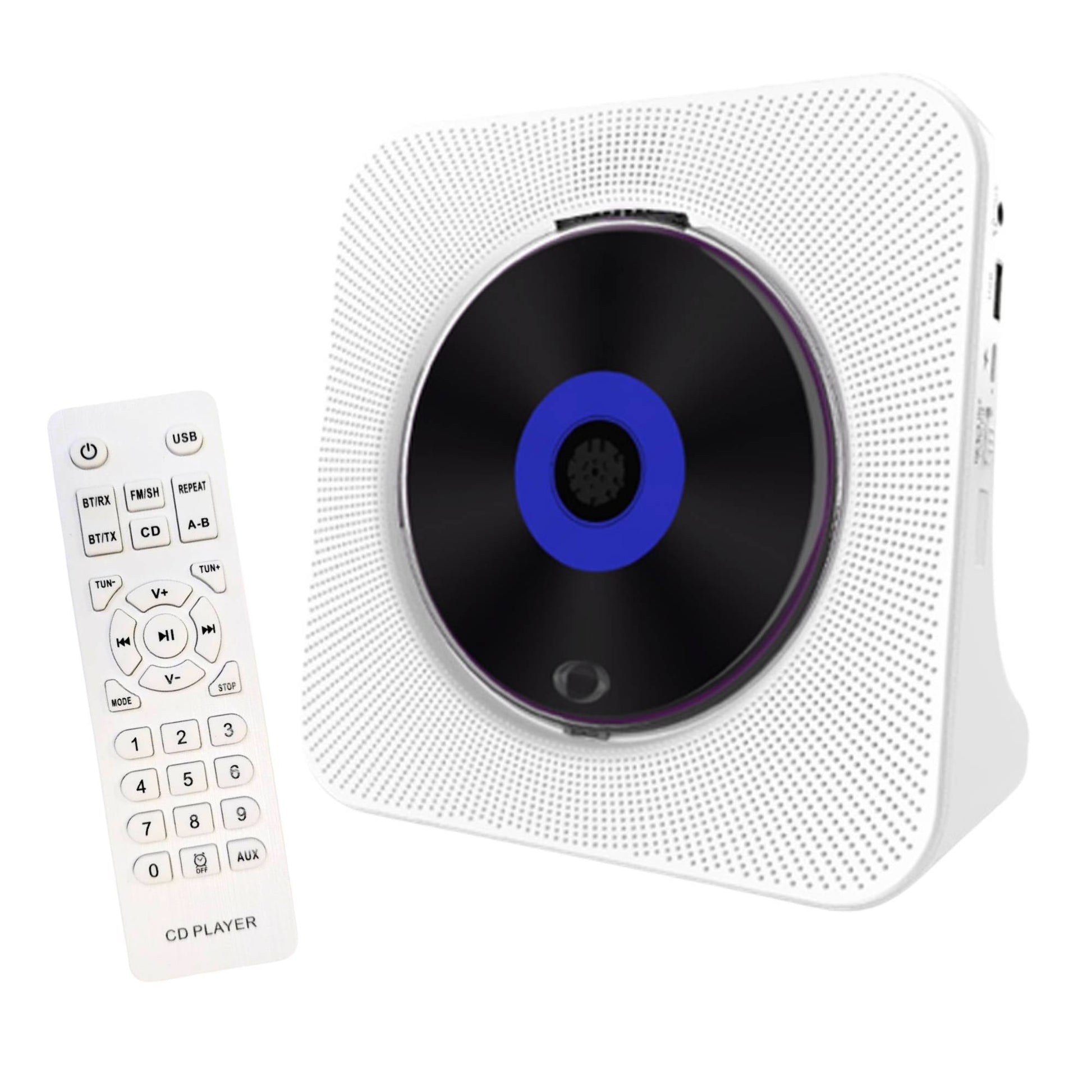 Tooleroo USB Rechargeable Desktop CD Player Speaker – Bluetooth Portable White-0