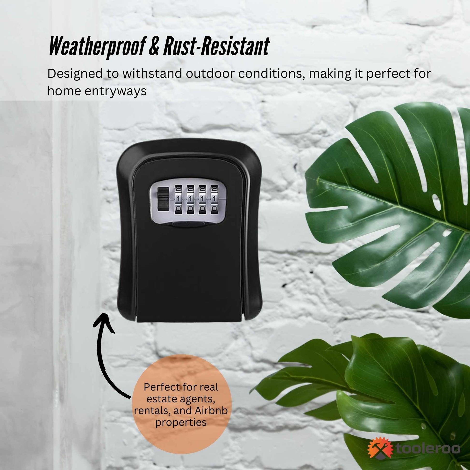 Tooleroo Wall Mount Key Lock Box – 4-Digit Safe Weatherproof Secure Storage-1