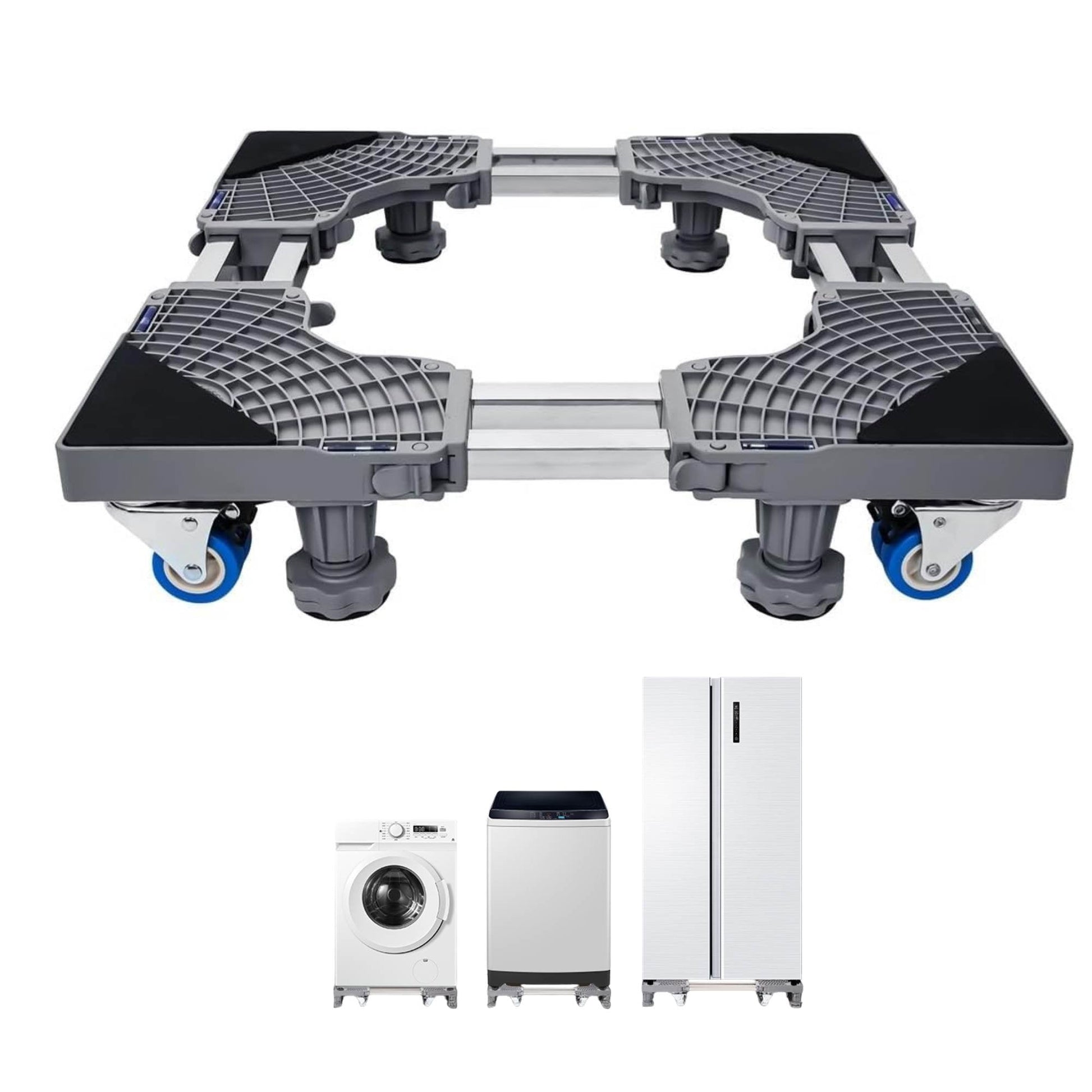 Tooleroo Washing Machine Stand - 200Kg Adjustable Wheeled Fridge Appliance Base-0
