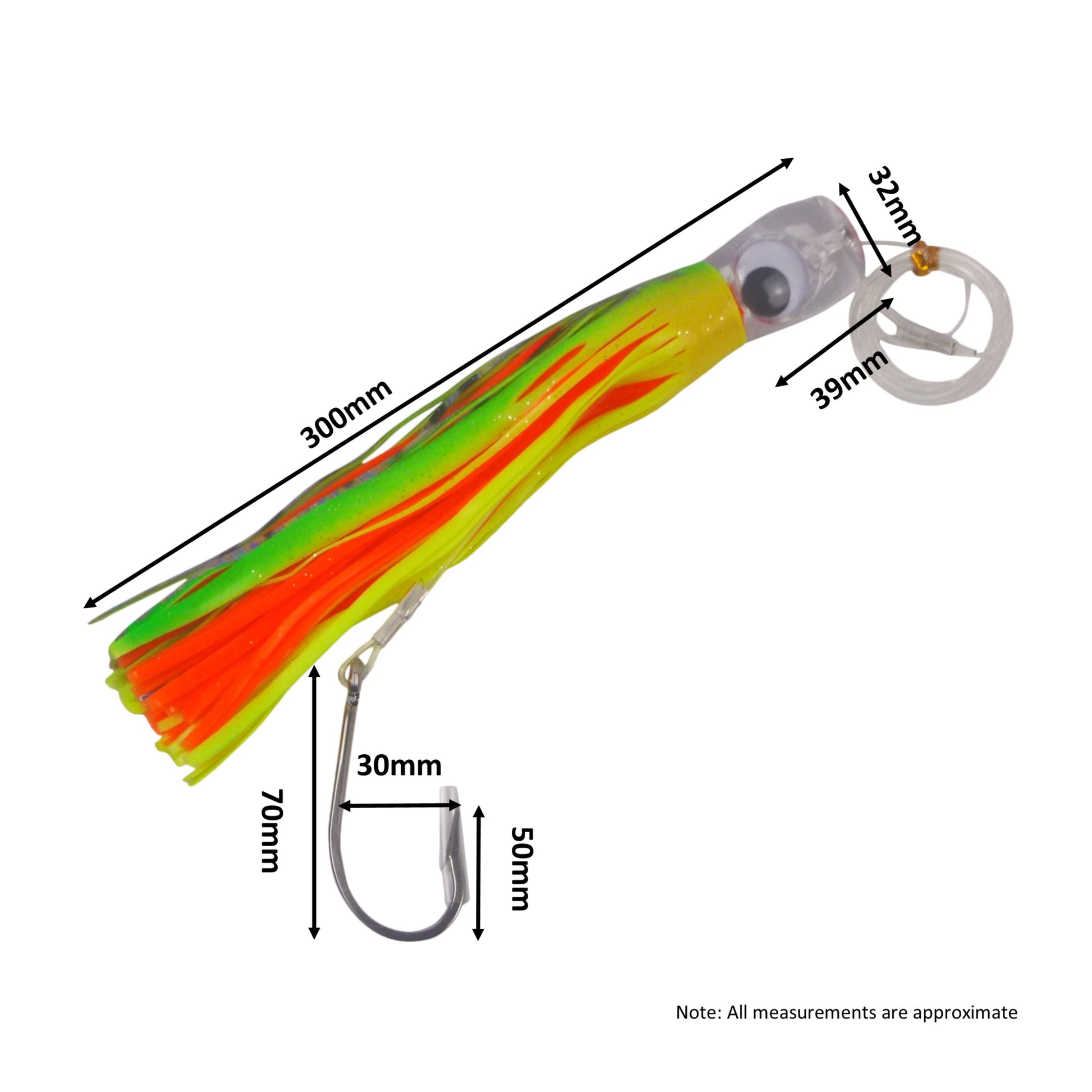 Swimerz Trolling Lure Rigs, 95gm, 23cmL, Size 8/0 Hook, Dolly Bait, 2 pack-2