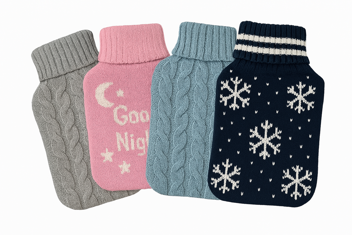 HOT WATER BOTTLE KNITTED COVER ONLY Winter Warm Soft Bag Relaxing Warm - Assorted
