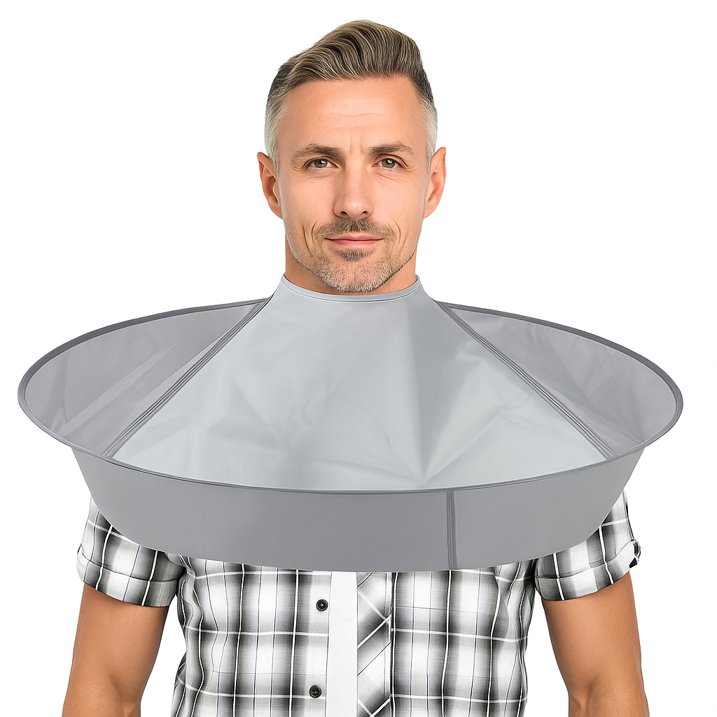 Facial Hair Cut & Beard Shave Apron Cape Shaving Bib Whisker Trimming Catcher-0