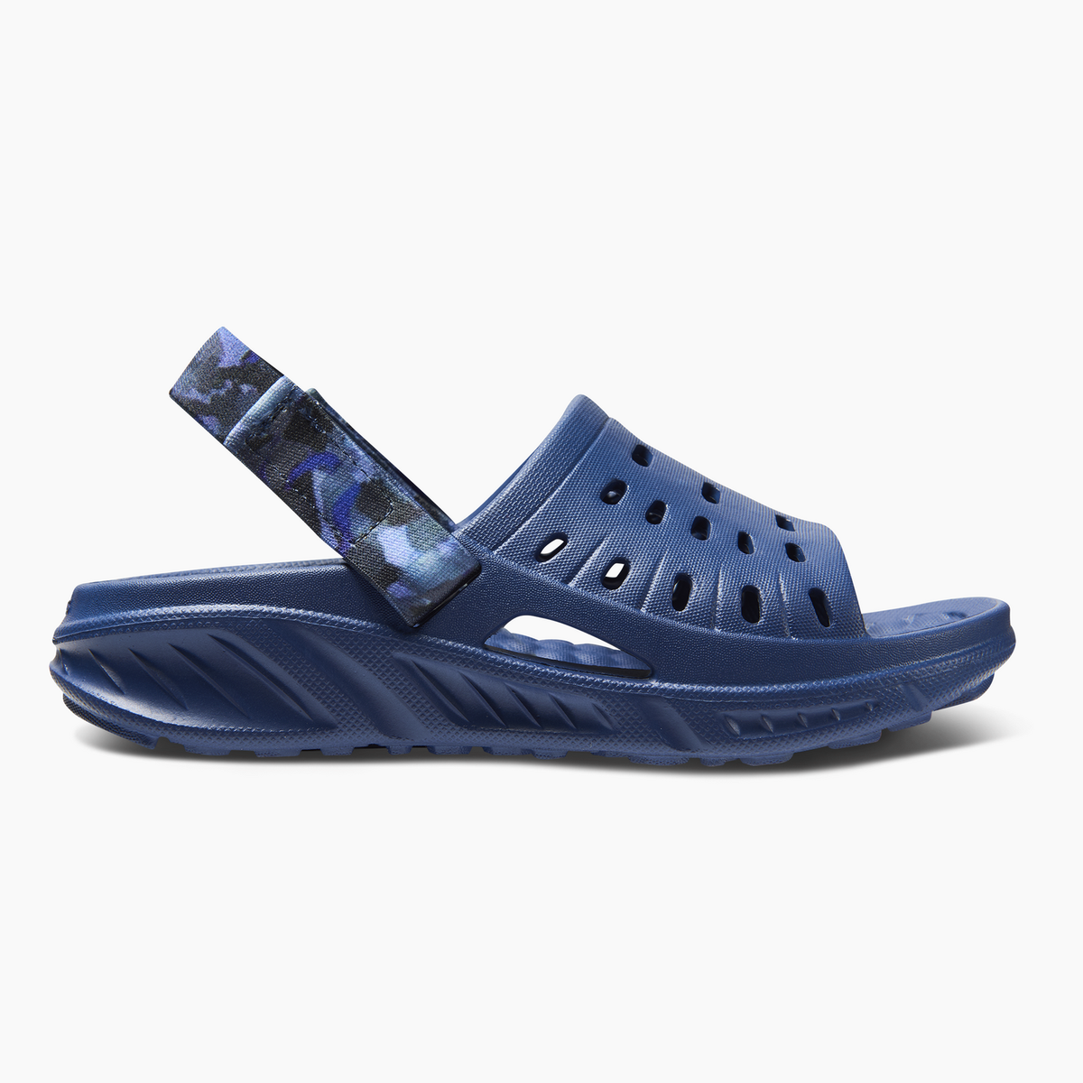 Joybees Kids Trekking Slides Clogs Sandals in Solid Twilight Blue