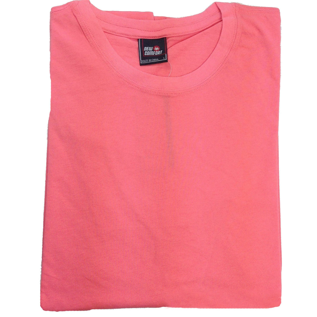 Mens Plain T Shirt 100% COTTON Loose Baggy Fit Blank Tee Top Basic T-Shirt - Pink (Salmon)