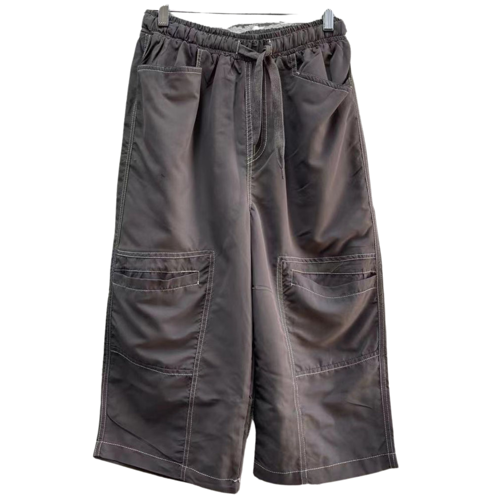 Mens 3/4 Longer Length Microfibre Cargo Shorts Bottoms - Rabbit-0