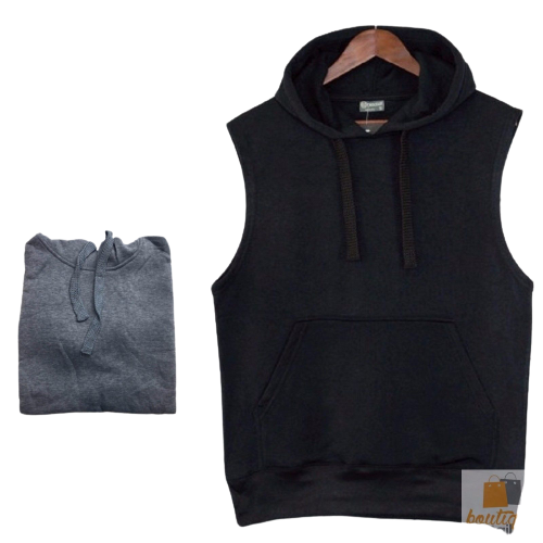 Mens Plain Sleeveless HOODIE Sports Jumper Gym Muscle Top Tank Fleece Warm Vest-0