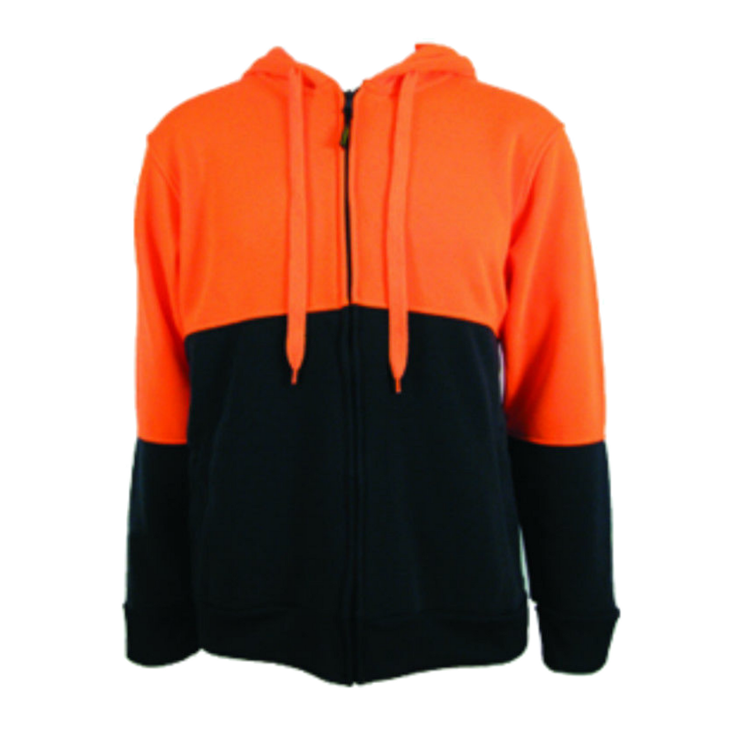 HI VIS Jumper Full Zip Hoodie Safety Workwear Fleecy Fleece Jacket Hooded-12
