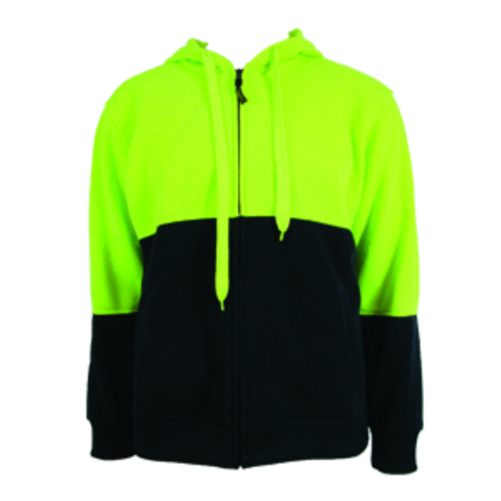 HI VIS Jumper Full Zip Hoodie Safety Workwear Fleecy Fleece Jacket Hooded-3