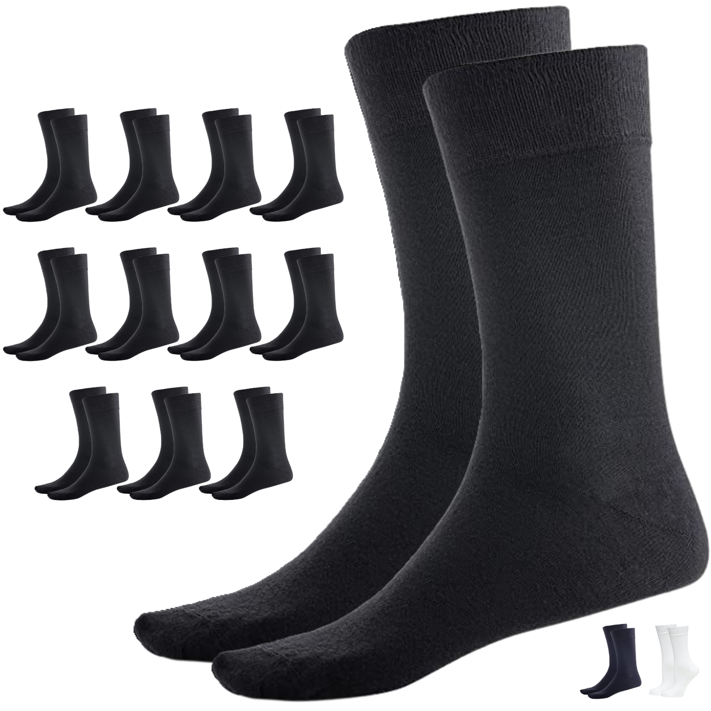 12 Pairs BAMBOO SOCKS Crew Natural Eco Healthy Enviro Unisex Business Work BULK-0