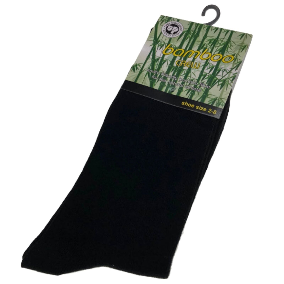 BAMBOO SOCKS Crew Natural Eco Healthy Enviro Unisex Work Anti-Bacterial Business - Black