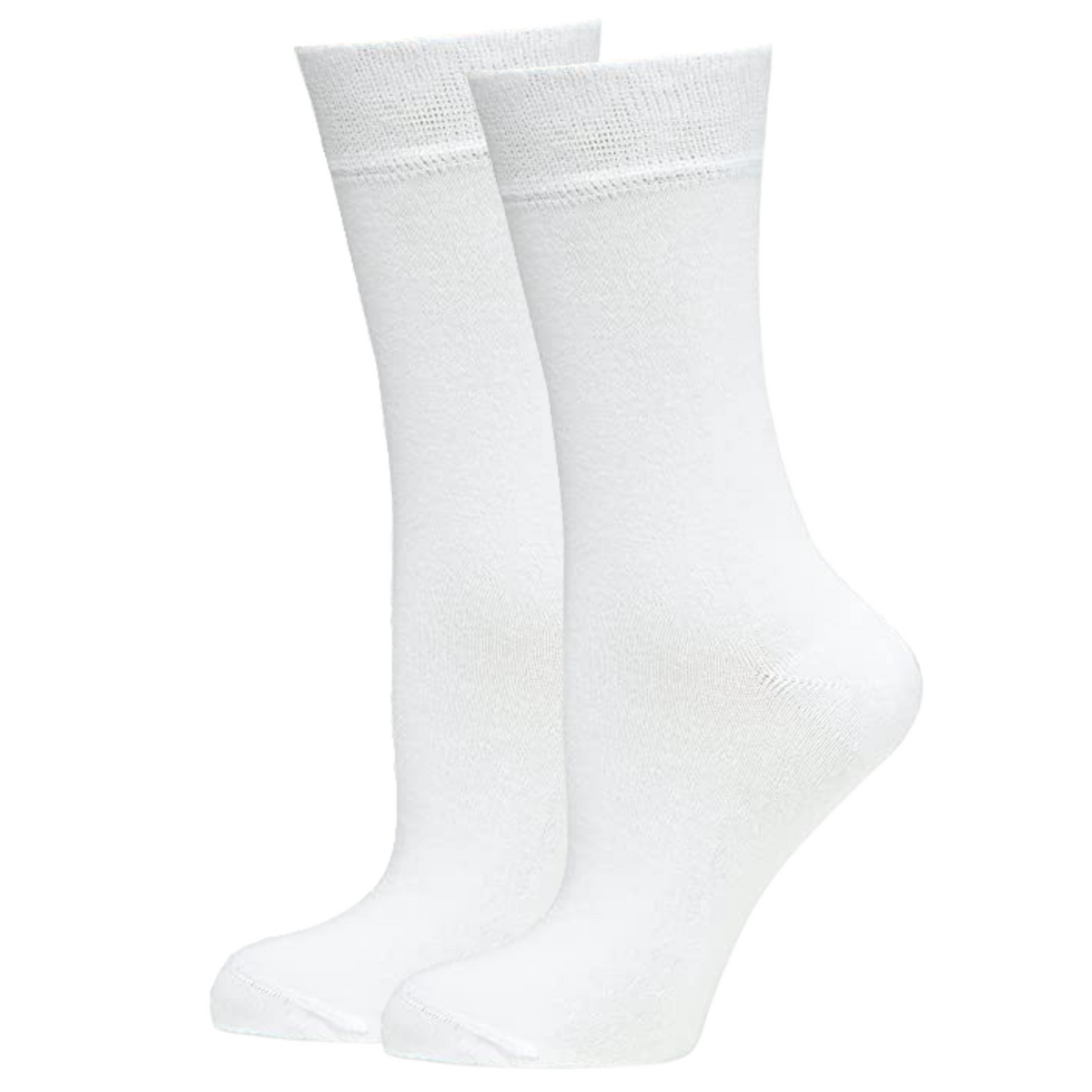 BAMBOO SOCKS Crew Natural Eco Healthy Enviro Unisex Work Anti-Bacterial Business - White