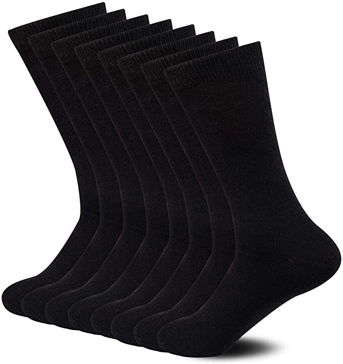 6 Pairs BAMBOO SOCKS Crew Natural Eco Healthy Enviro Unisex Work Business BULK-3
