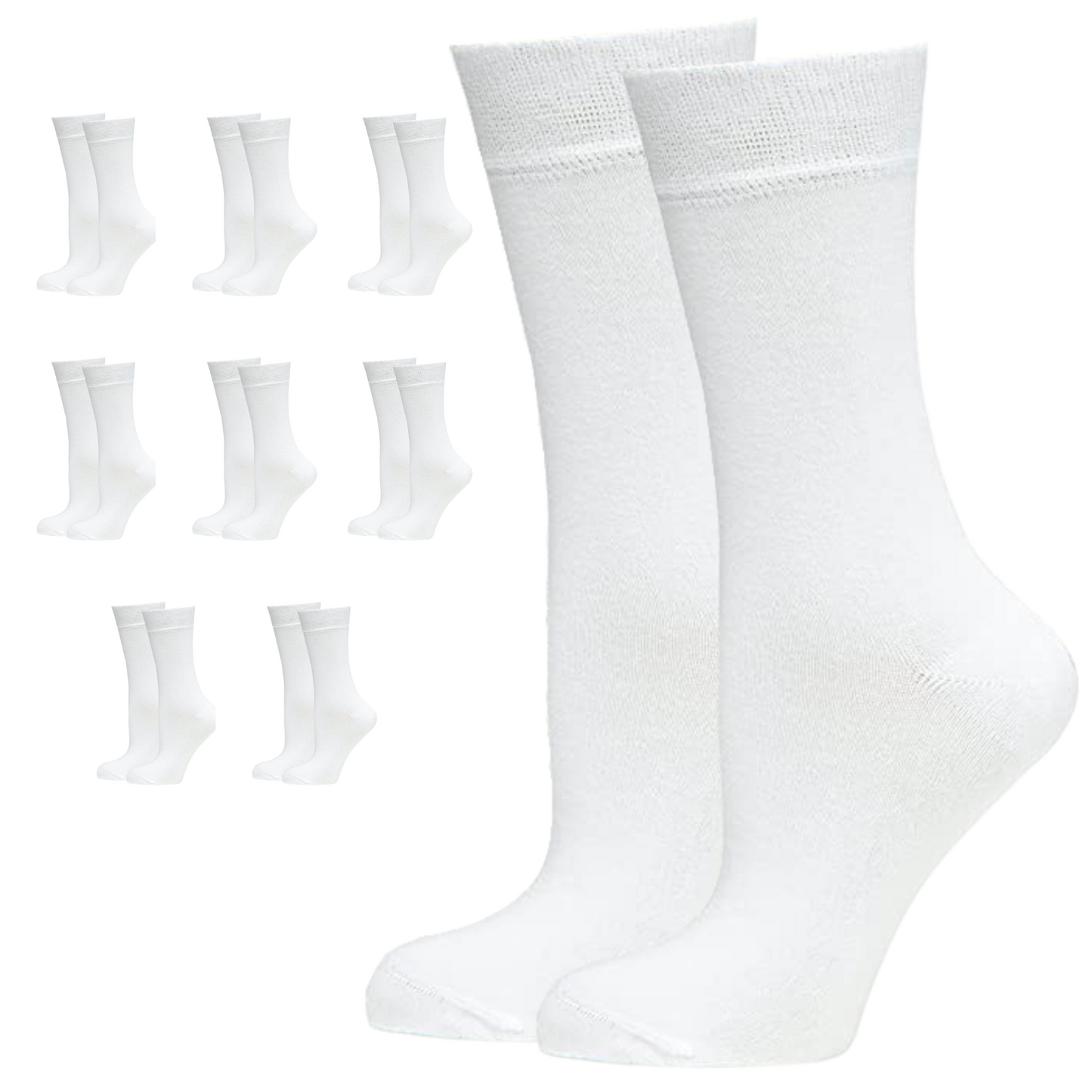 9 Pairs BAMBOO SOCKS Crew Natural Eco Healthy Enviro Unisex Work Business BULK-7