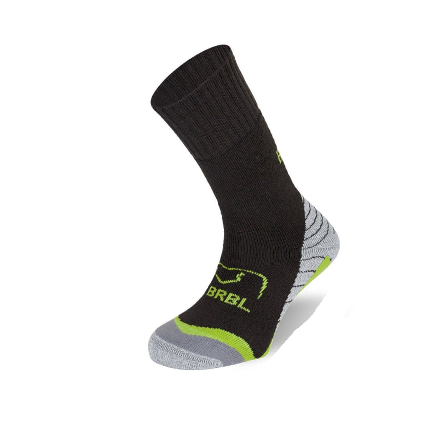 BRBL Urso Ski Socks Trekking Hiking Warm MADE IN ITALY - Anthracite/Lime - S-3