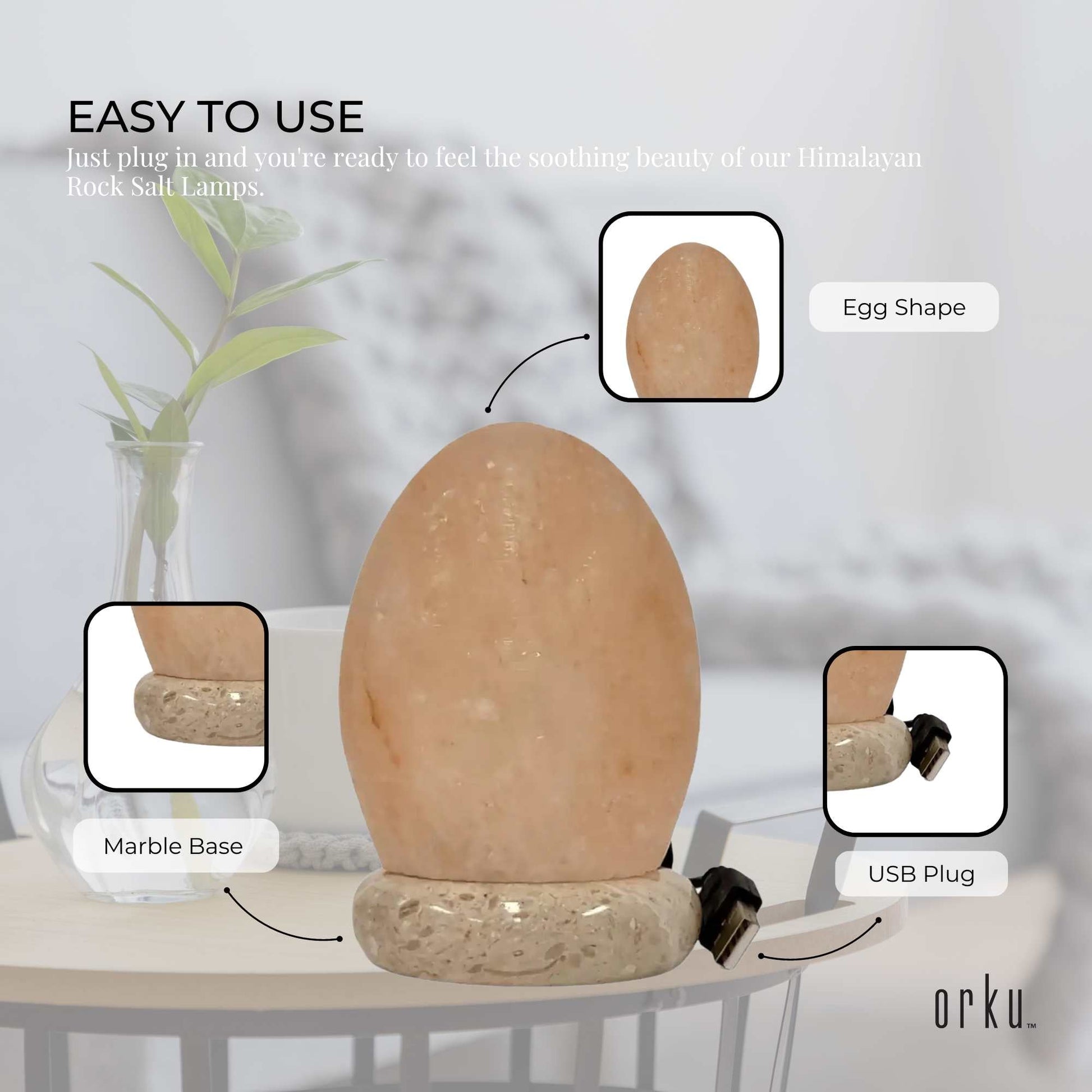 USB Colour Changing Egg Shape Himalayan Pink Salt Lamp Color Change LED Light-1