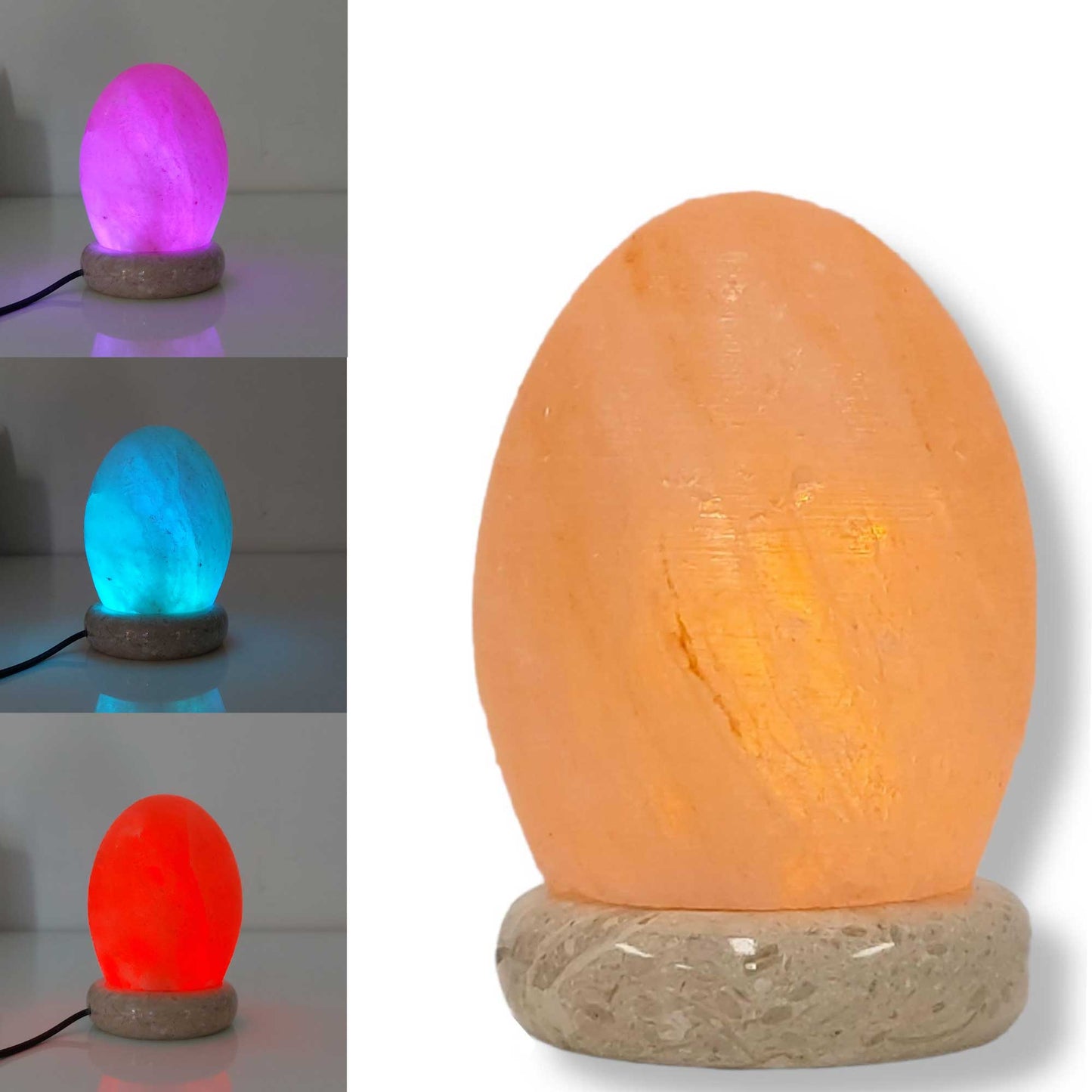 USB Colour Changing Salt Himalayan Lamp - Carved Shape Pink Rock LED Light-1