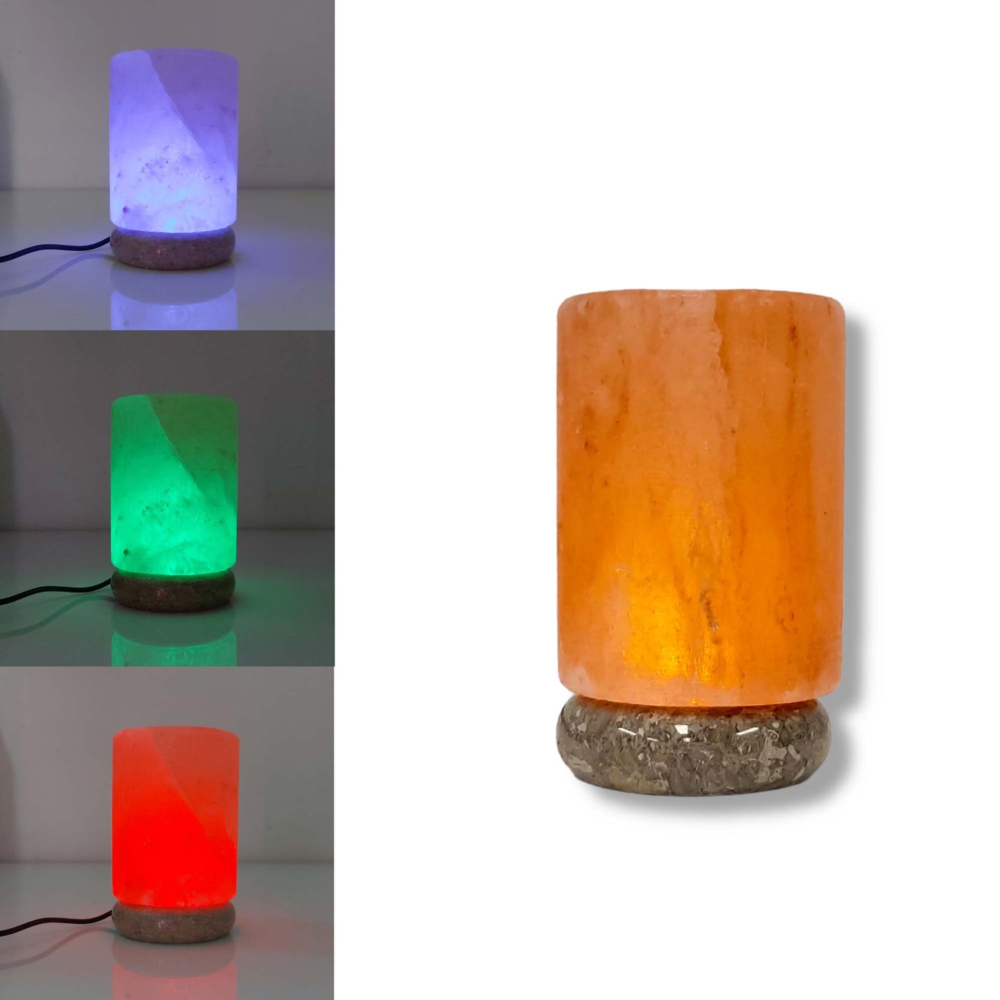 USB Colour Changing Salt Himalayan Lamp - Carved Shape Pink Rock LED Light-7