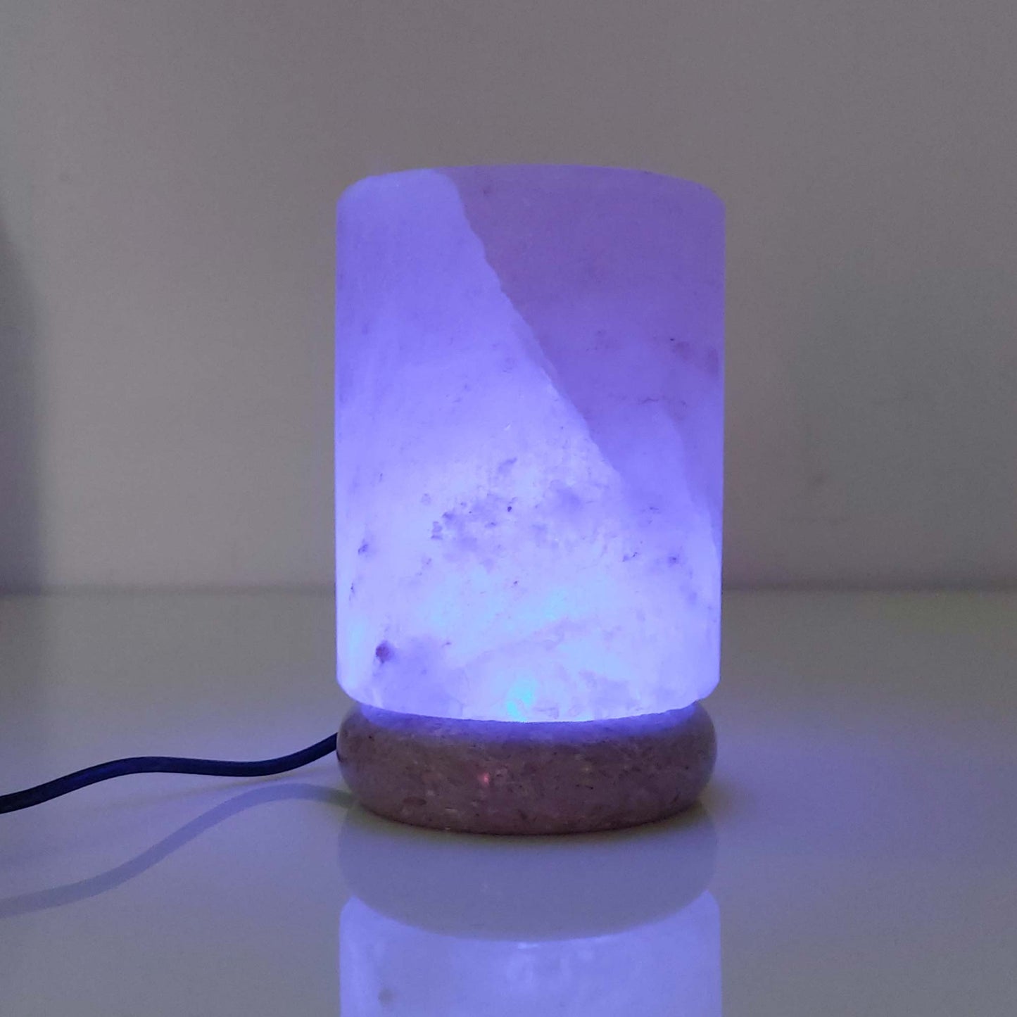 USB Colour Changing Salt Himalayan Lamp - Cylinder Shape Pink Rock LED Light-2