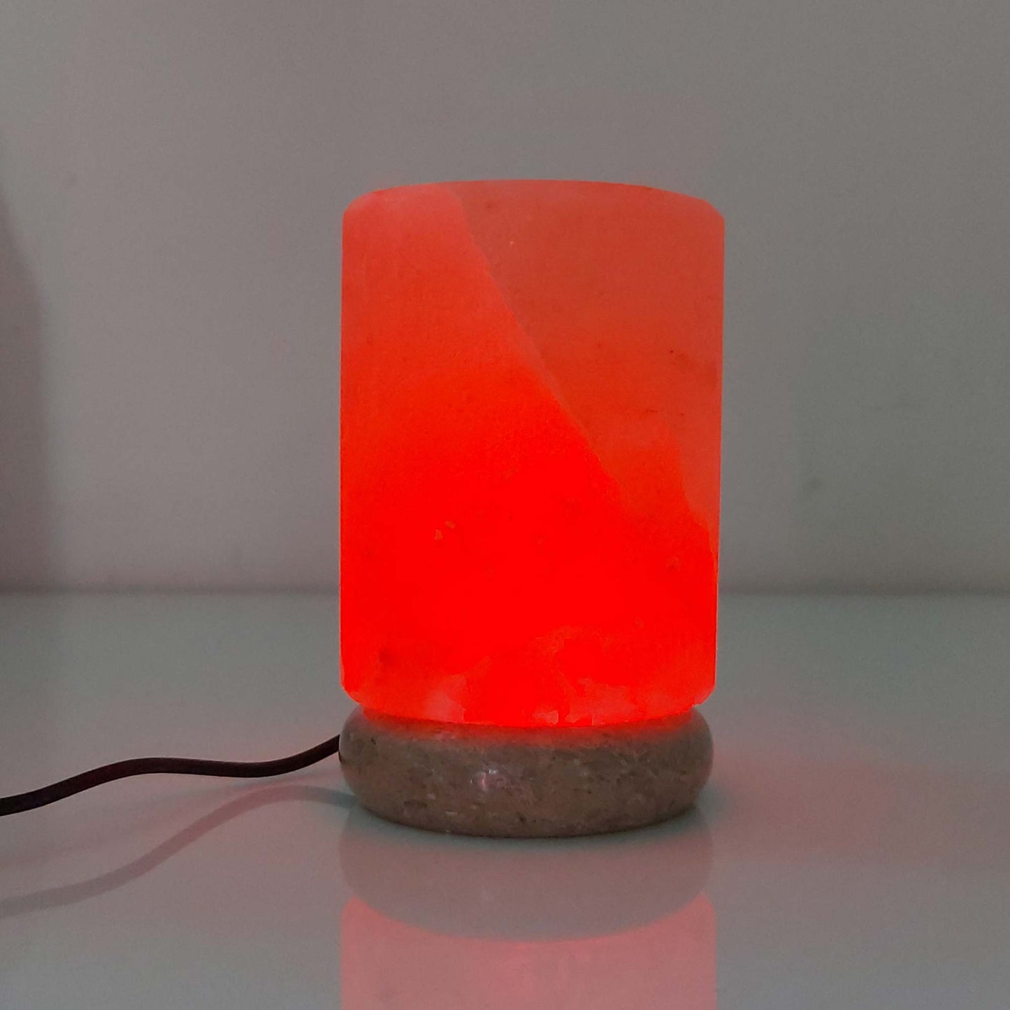 USB Colour Changing Salt Himalayan Lamp - Cylinder Shape Pink Rock LED Light-4