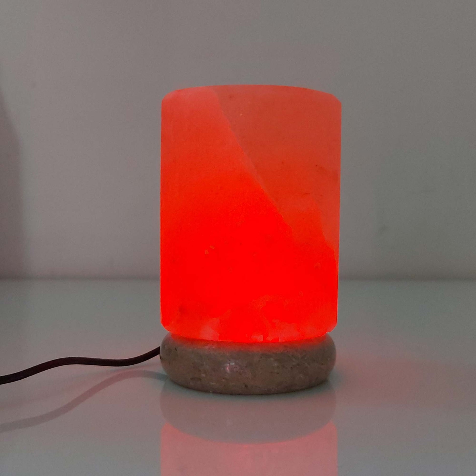 USB Colour Changing Salt Himalayan Lamp - Cylinder Shape Pink Rock LED Light-4