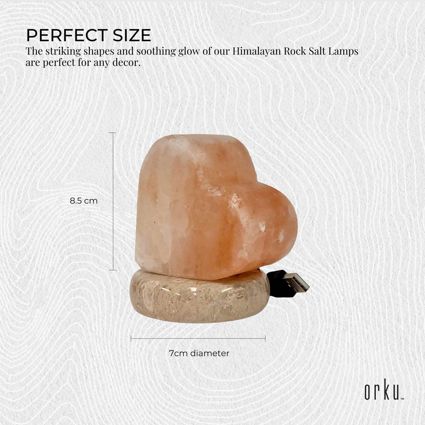 USB Colour Changing Salt Himalayan Lamp - Heart Love Shape Pink Rock LED Light-2