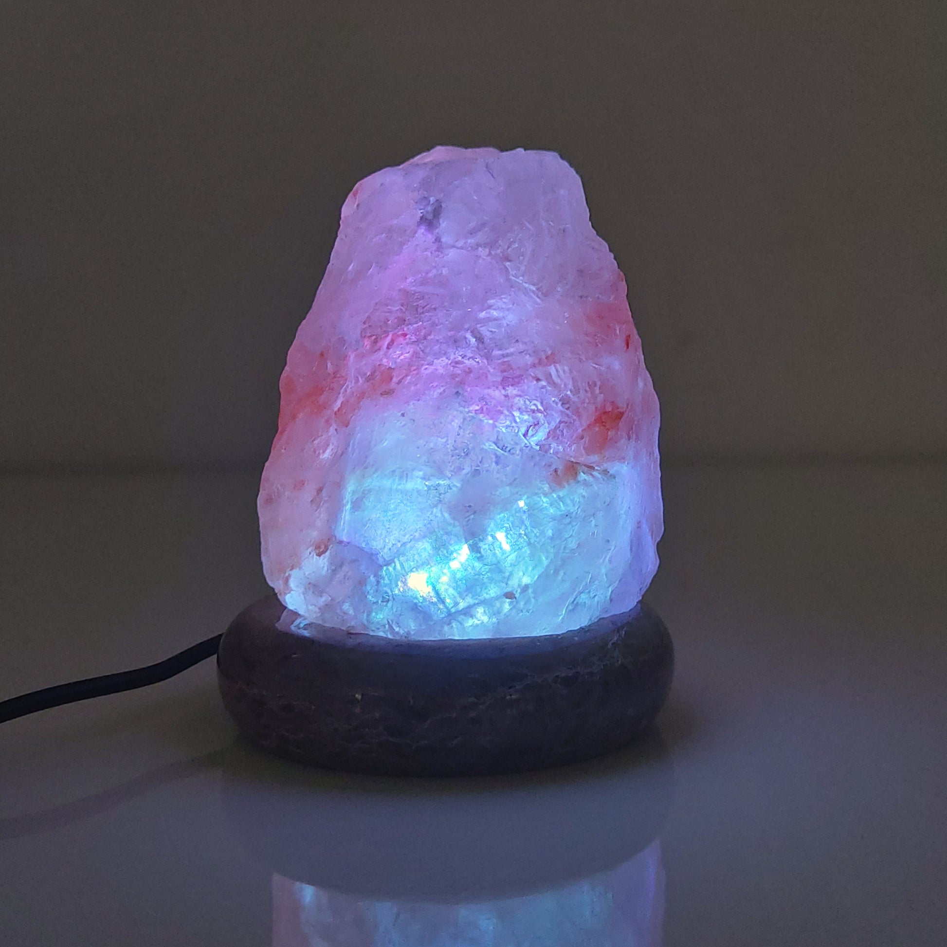 USB Colour Changing Salt Himalayan Lamp - Natural Shape Pink Rock LED Light-4