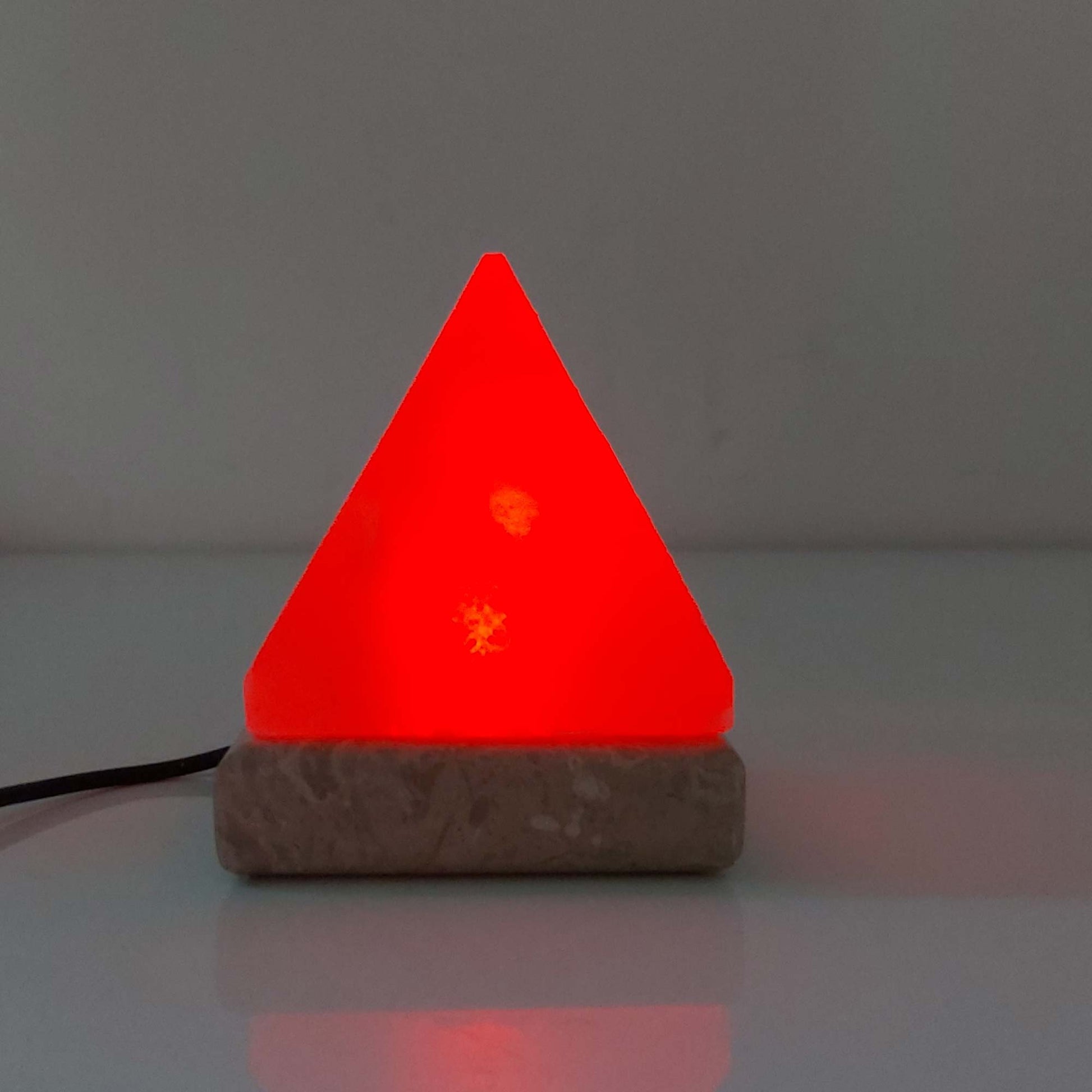 USB Colour Changing Salt Himalayan Lamp - Pyramid Shape Pink Rock LED Light-3