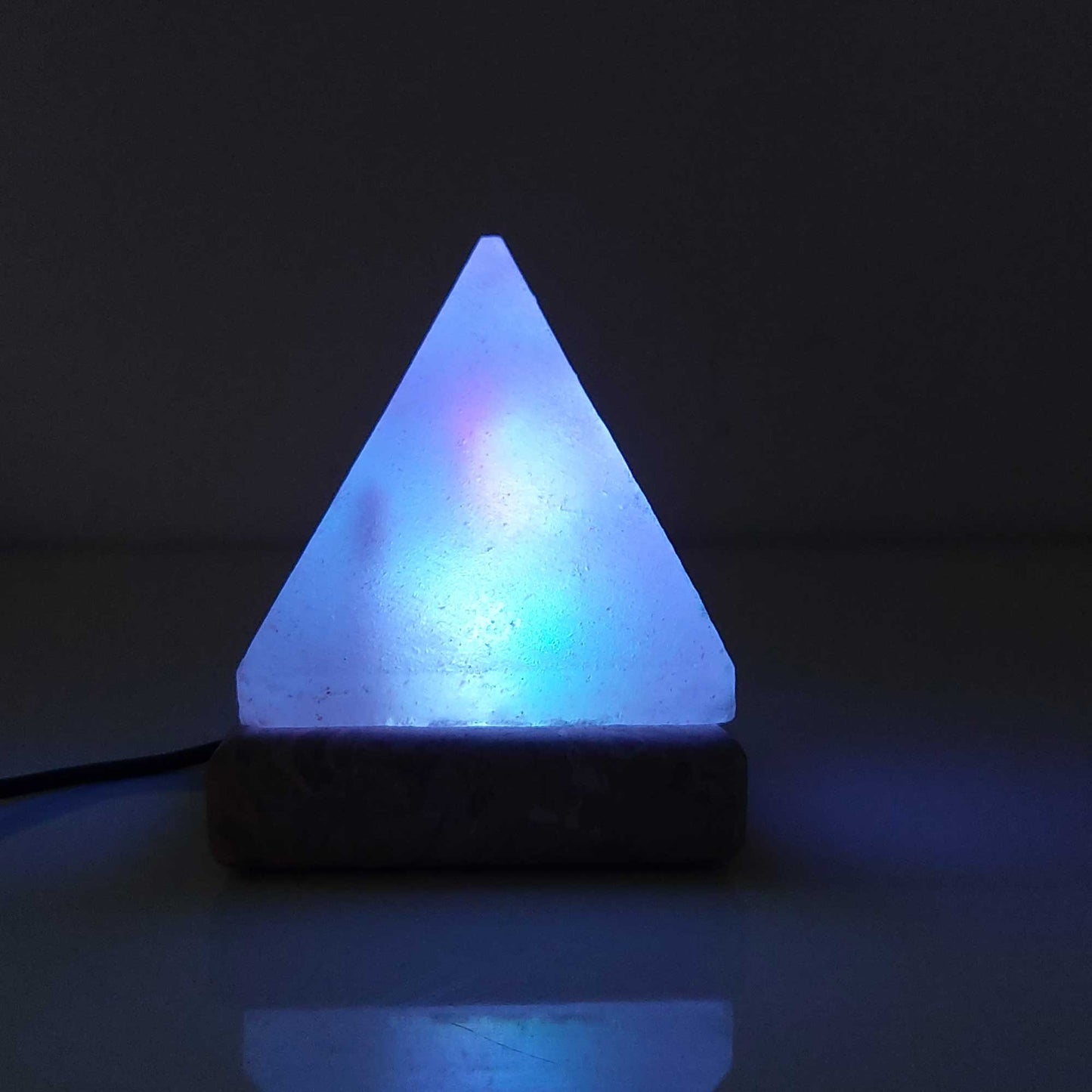 USB Colour Changing Salt Himalayan Lamp - Pyramid Shape Pink Rock LED Light-4