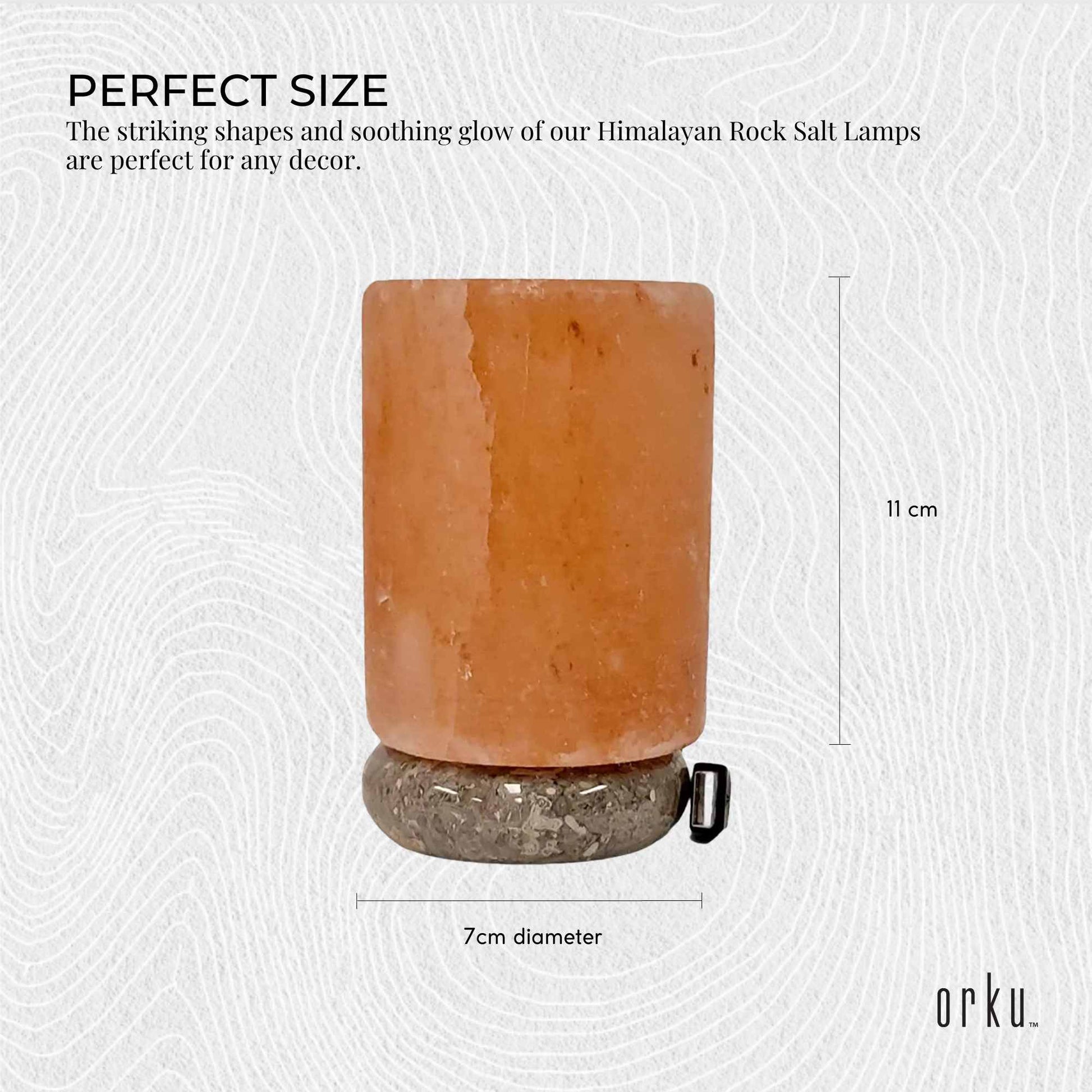 USB Himalayan Salt Lamp - Cylinder Carved Shape Pink Crystal Rock LED Light-3