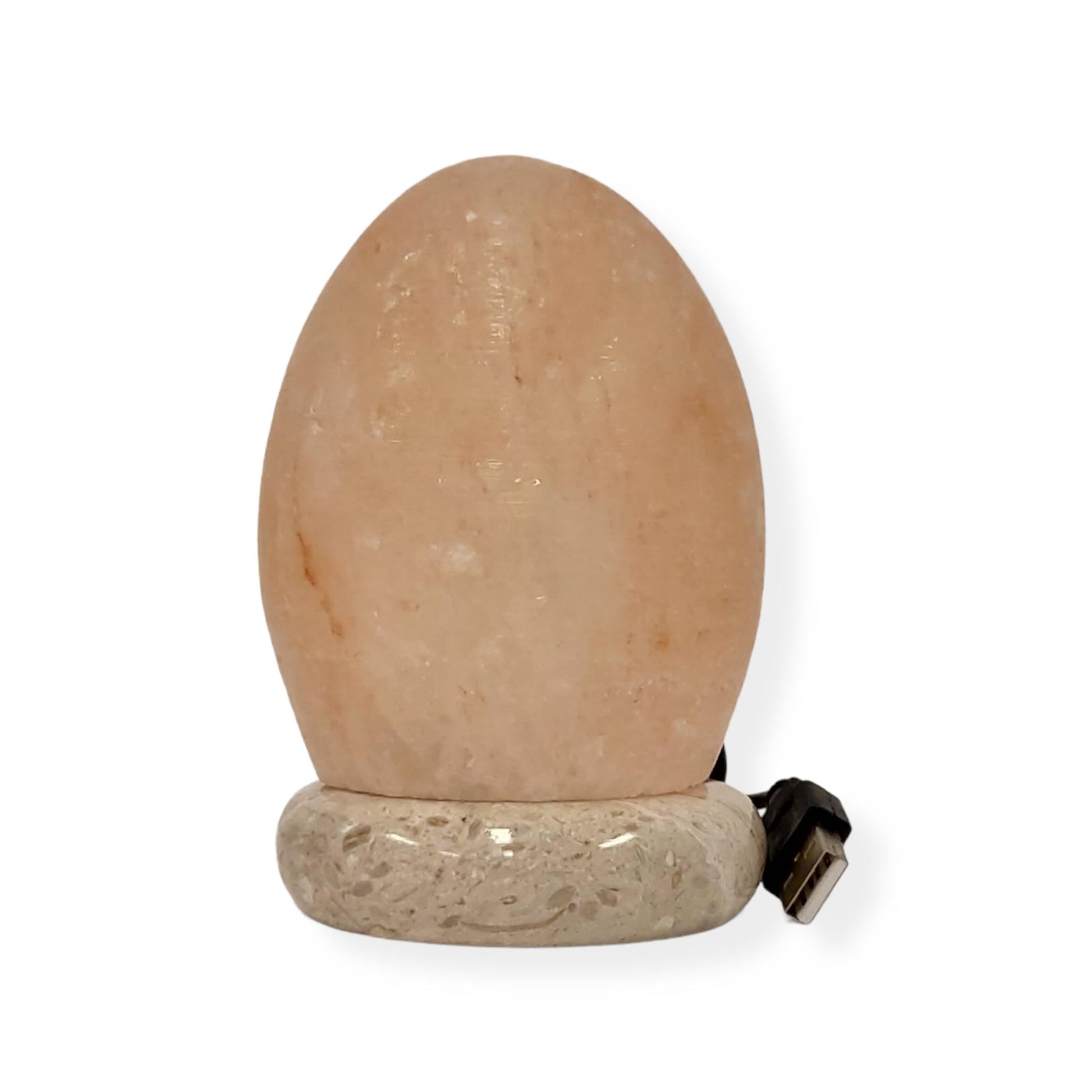 USB Himalayan Salt Lamp - Egg Cone Carved Shape Pink Crystal Rock LED Light-0