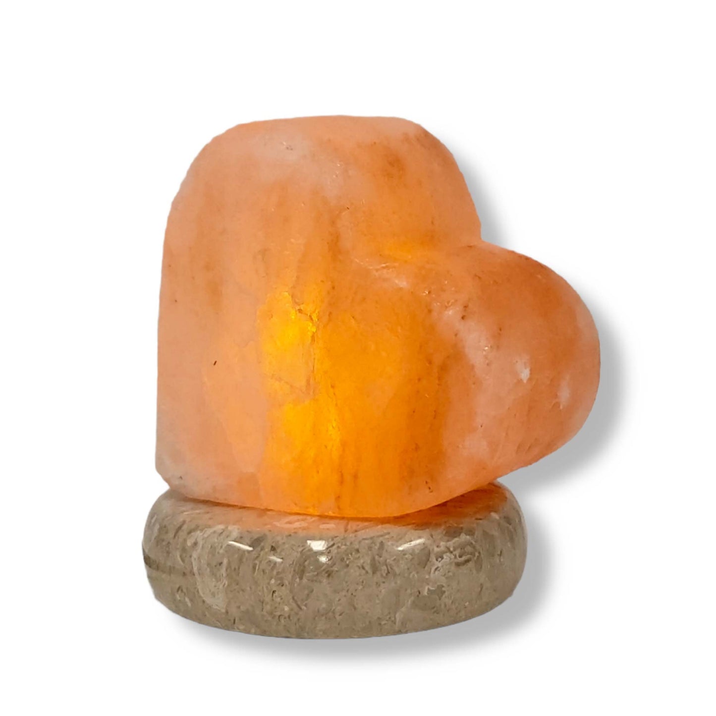 USB Himalayan Salt Lamp - Heart Love Carved Shape Pink Crystal Rock LED Light-1