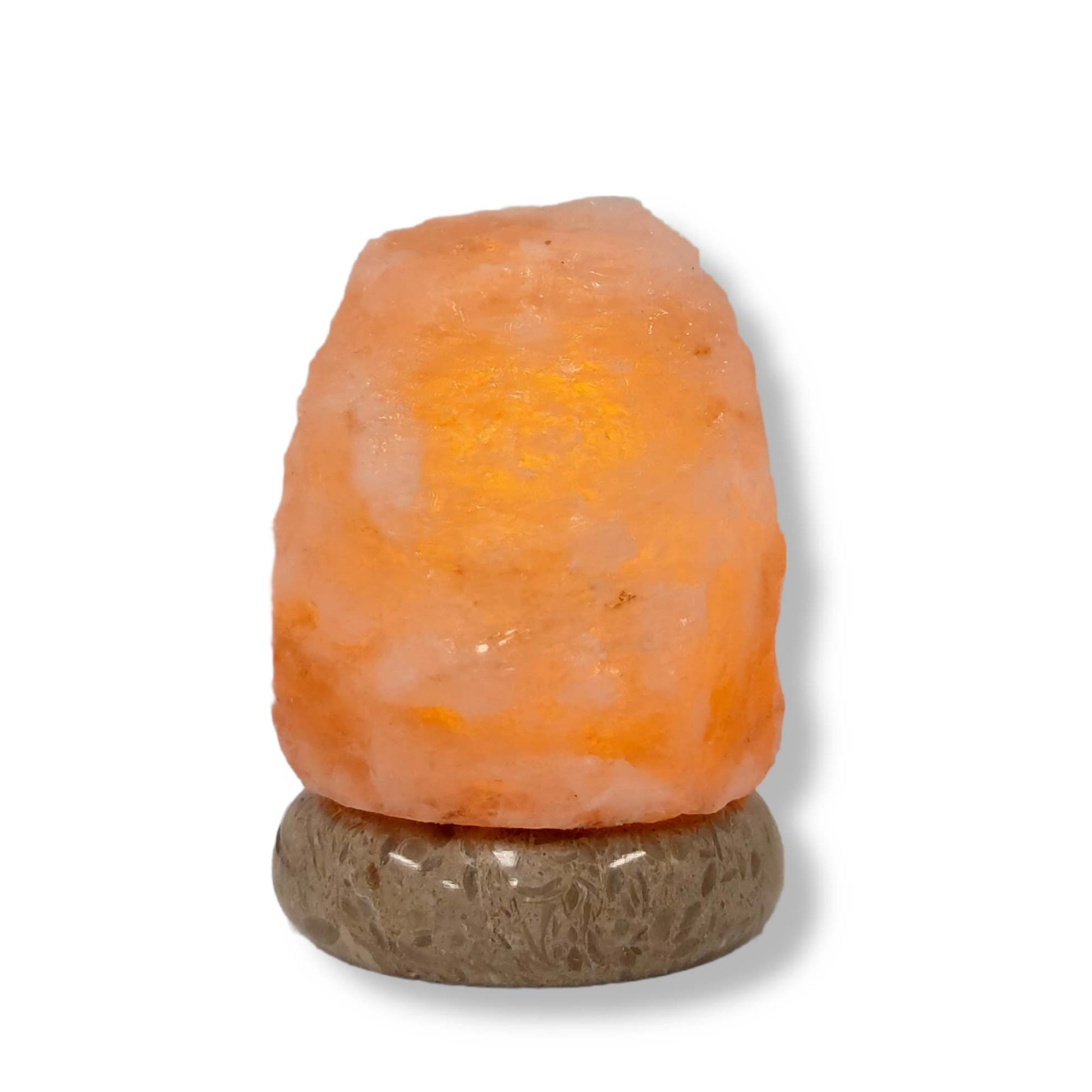 USB Himalayan Salt Lamp - Mini Natural Rock Shape Pink Crystal Rock Marble Light-1