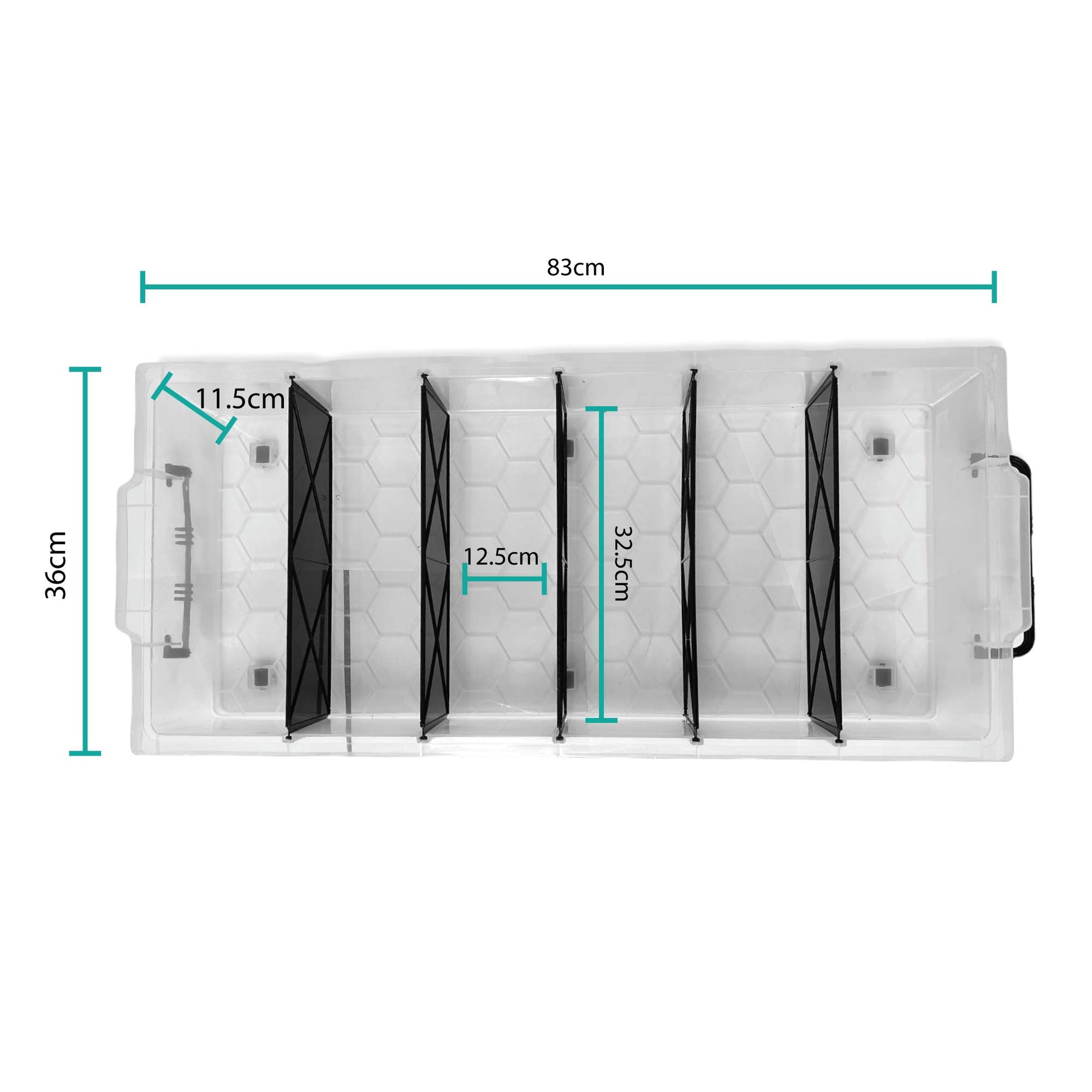 Under Bed 6 Compartment Storer with Wheels 27L Container Tub Storage Unit-1
