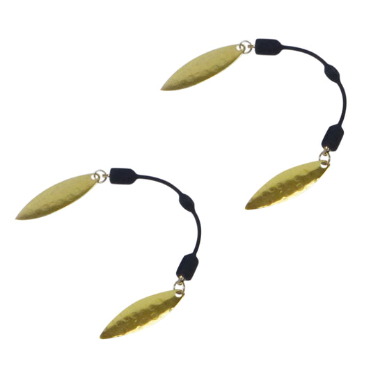 Swimerz Duo Tail Spinner, Hammered Brass, 5 Pack-0