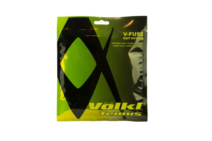 Volkl V-Fuse 16g Hybrid Tennis Racquet Strings in (Black/Yellow)