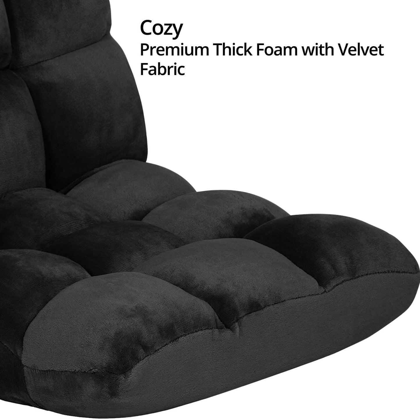 EKKIO Adjustable Floor Chair Lounge Sofa Bed Recliner (Black) EK-FLSR-101-LZQ