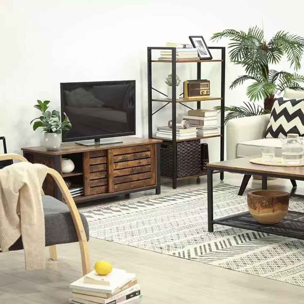 EKKIO 4-Tiers Metal Wood Display Shelf